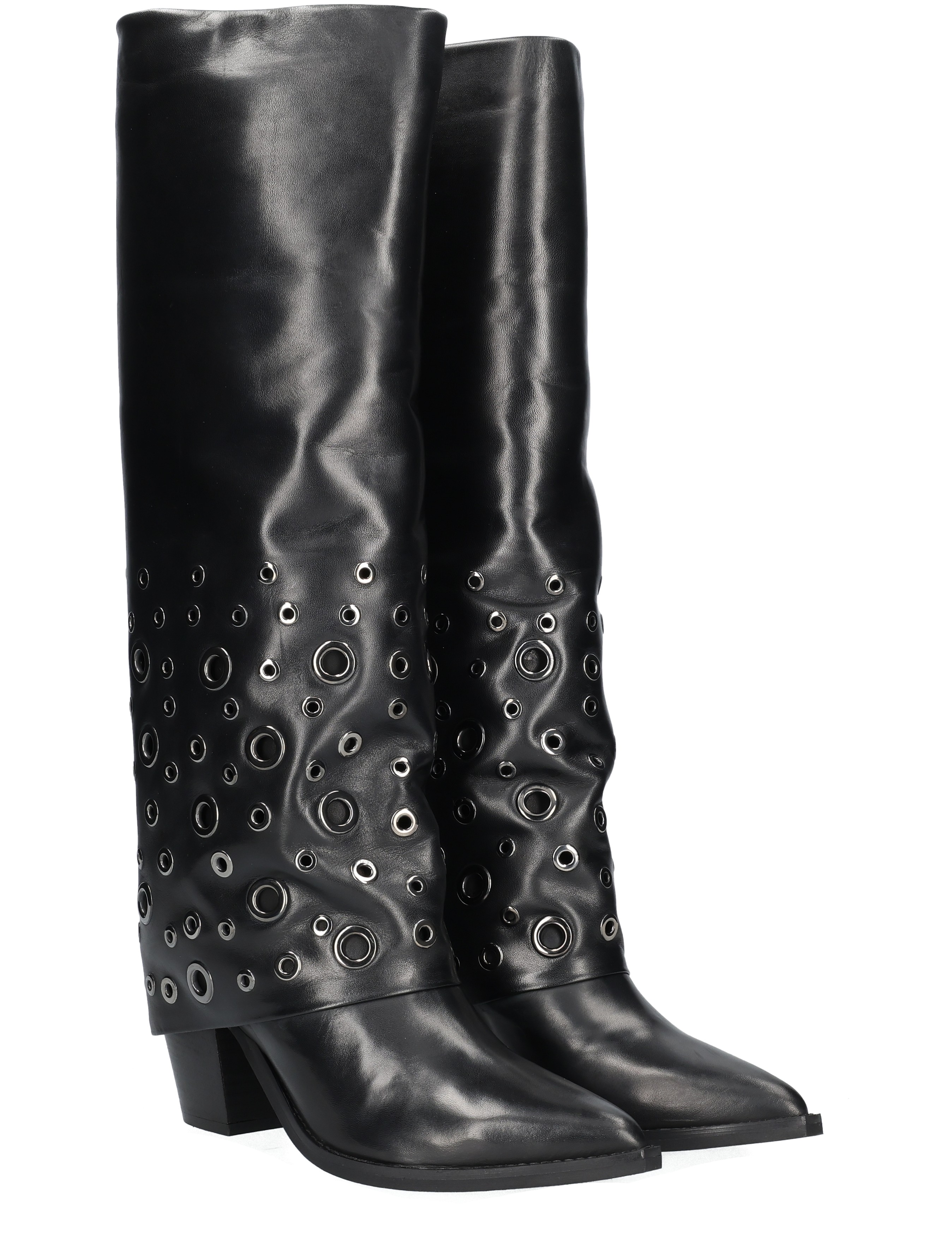 Julie Dee - MW543 Vitello Morbido Nero - Dames - Boots - Lange Laarzen - 49183_11_5