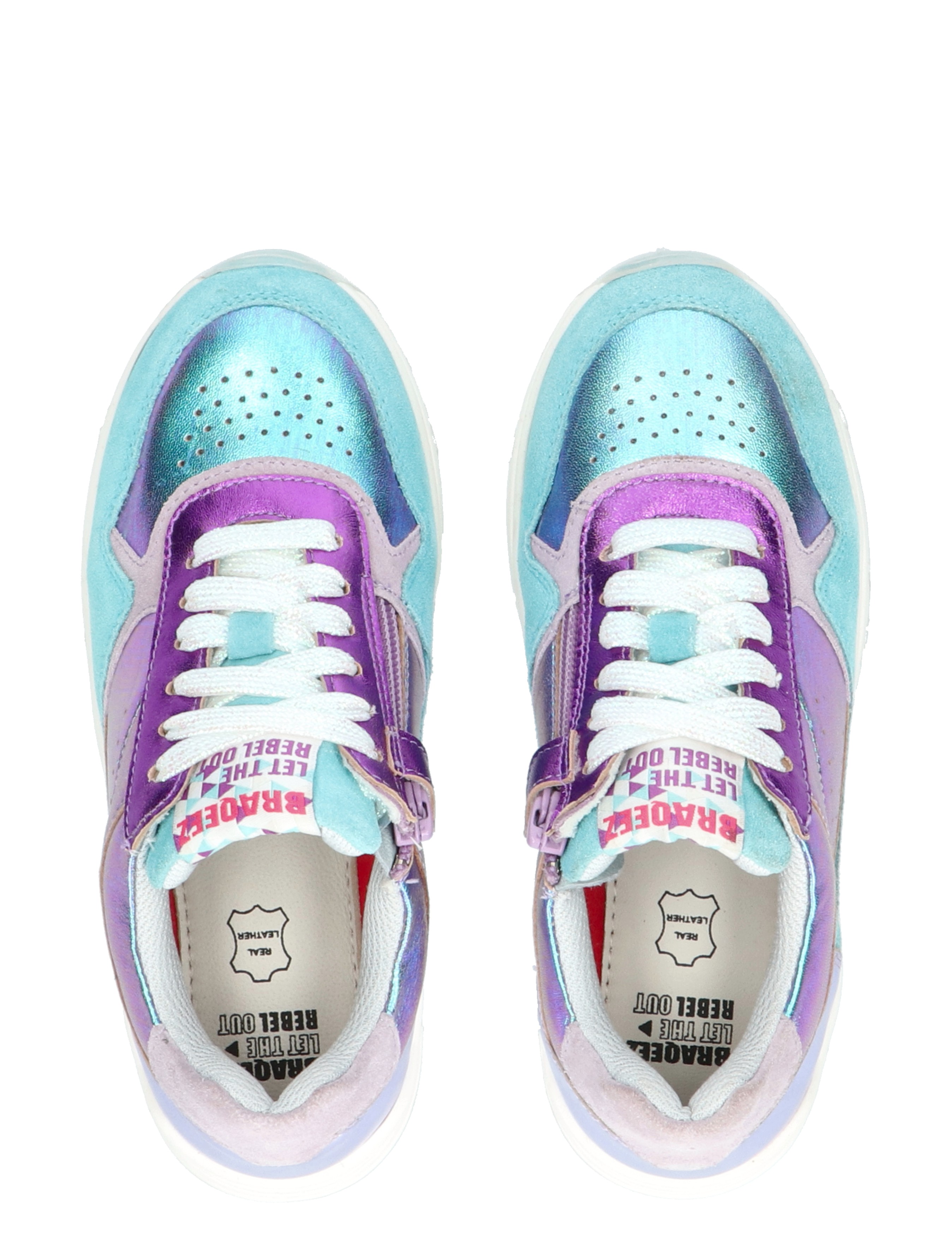 Braqeez - Feedhra Flow 926 Turqoise - Meisjes - Lage Sneakers - Sneakers - 47137_59_7