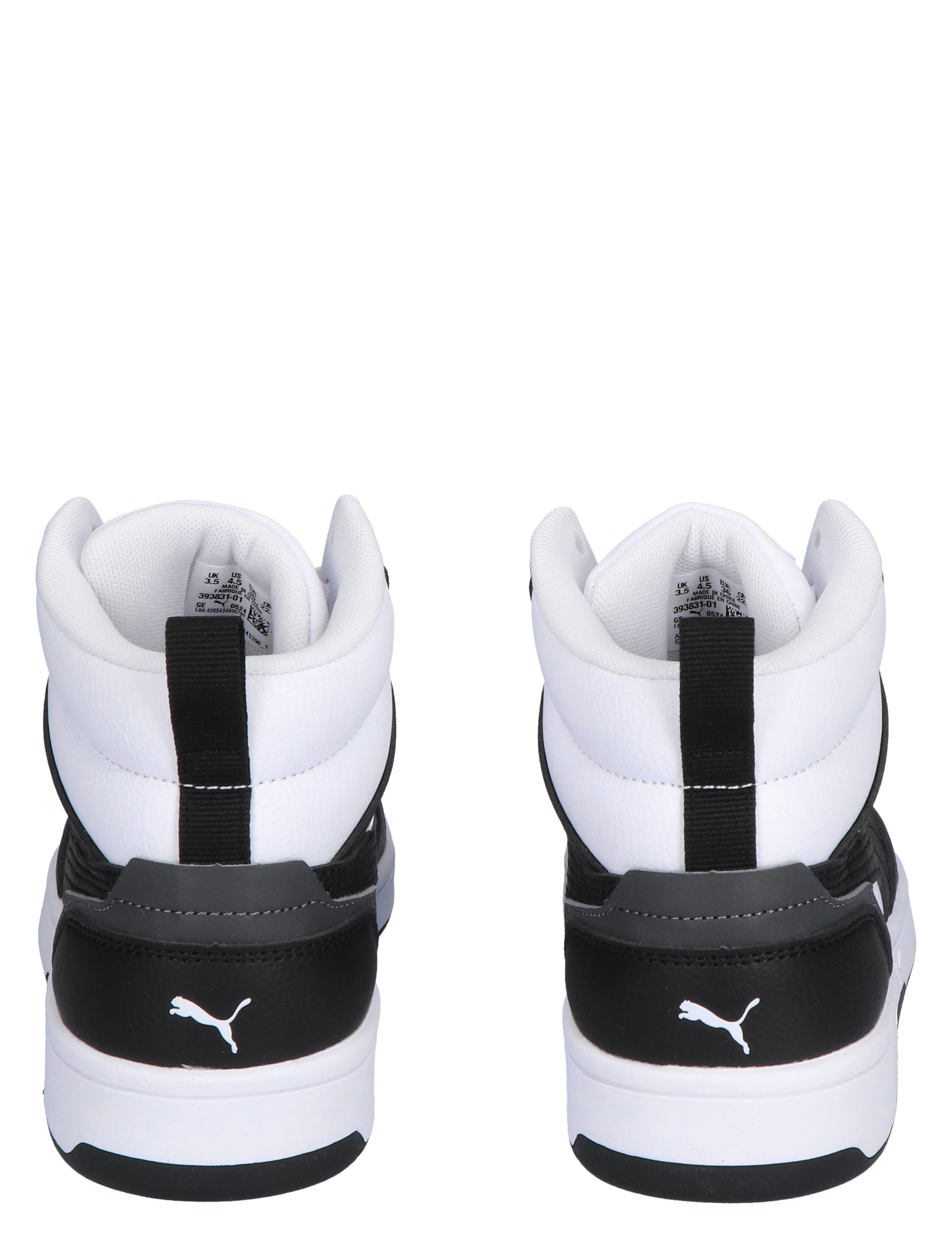 Puma - Rebound V6 Mid Jr White Black Shadow Grey - Meisjes - Jongens - Sneakers - Sneakers - Hoge Sneakers - Hoge Sneakers - 44977_81_6