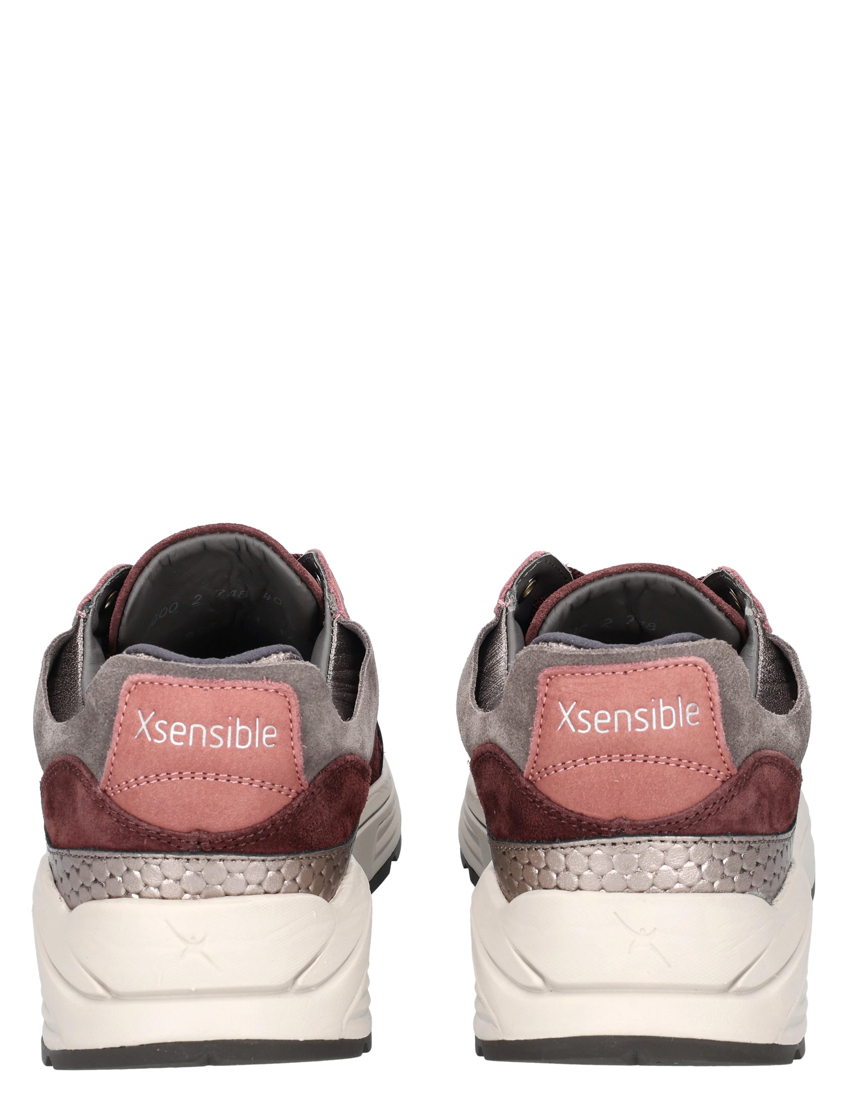 sneakers, slip-on, grijs, roze, kuitvoering