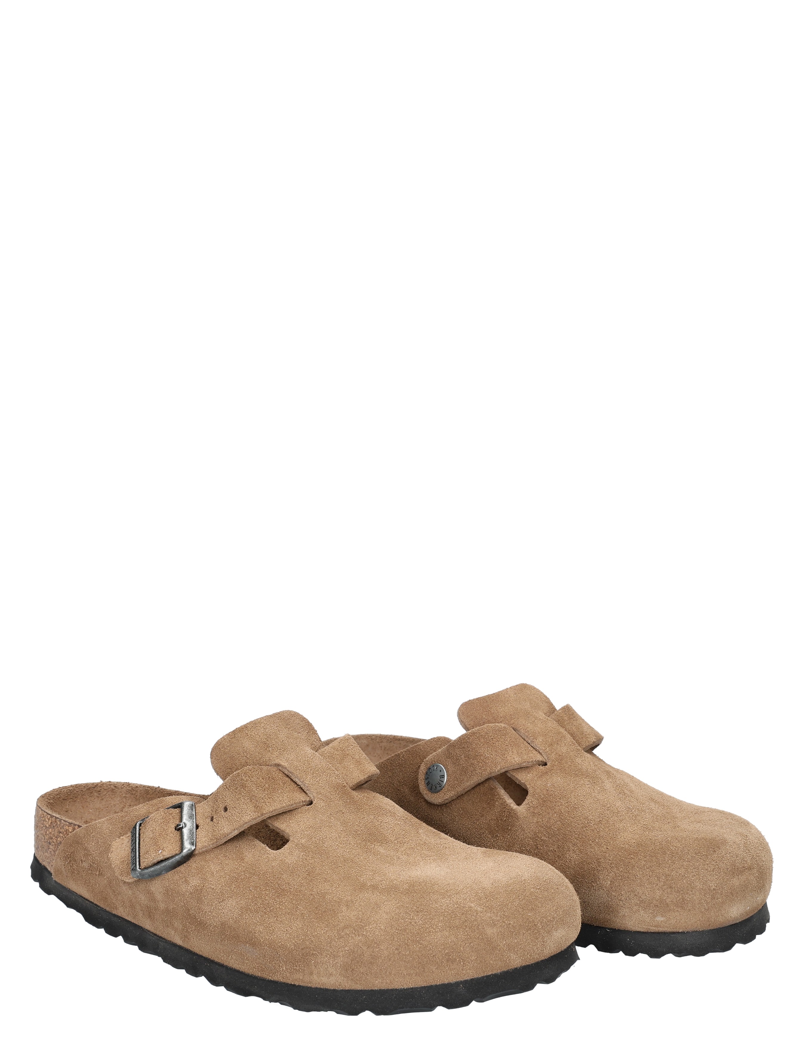 slippers, slippers, suede, bruin, gespikkelde sluiting