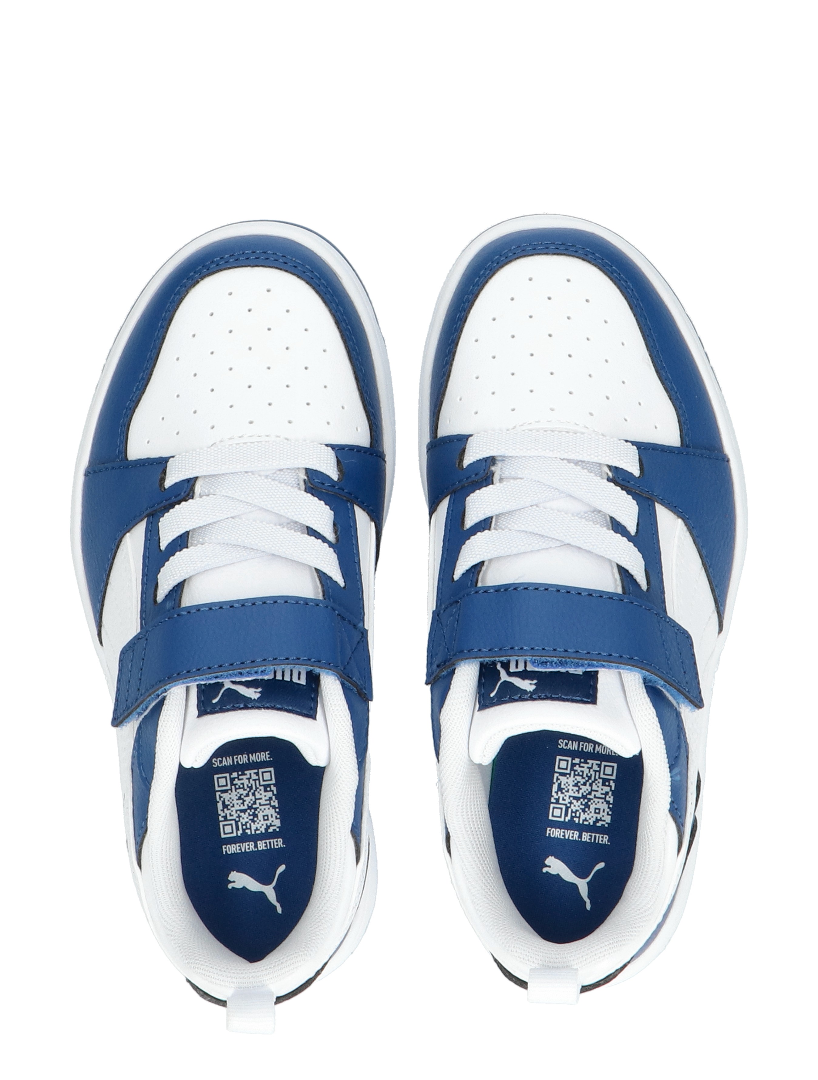 Puma - Rebound V6 Low Basket Velcro Royal White - Meisjes - Jongens - Sneakers - Lage Sneakers - Lage Sneakers - Sneakers - Klittenbandschoenen - Klittenbandschoenen - 46452_83_7
