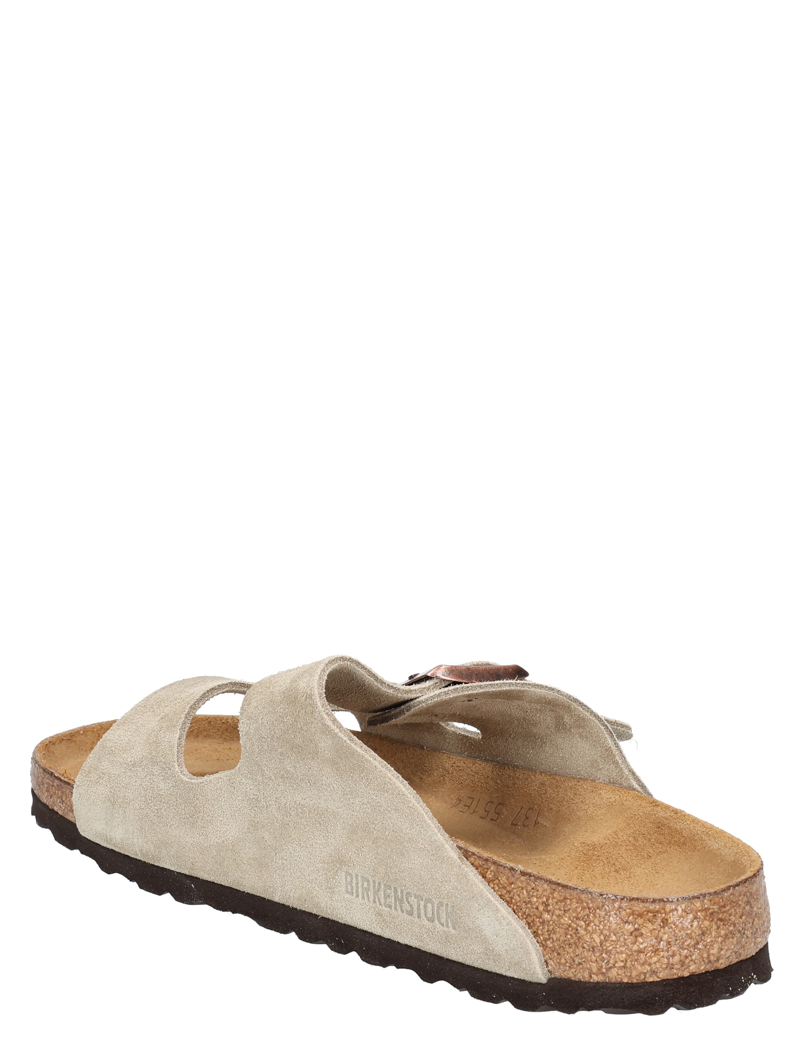 sandal, sole de liège, suède, deux brides, style Birkenstock