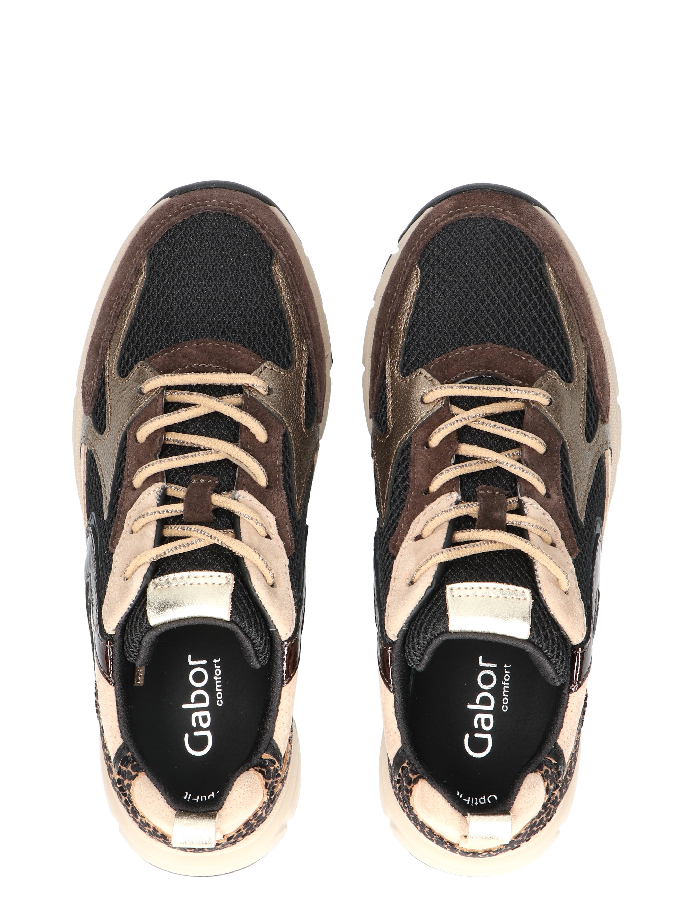 Gabor - 76.536.34 Black Brown Sand G-Wijdte - Sneakers - Dames - Lage Sneakers - 48906_12_7