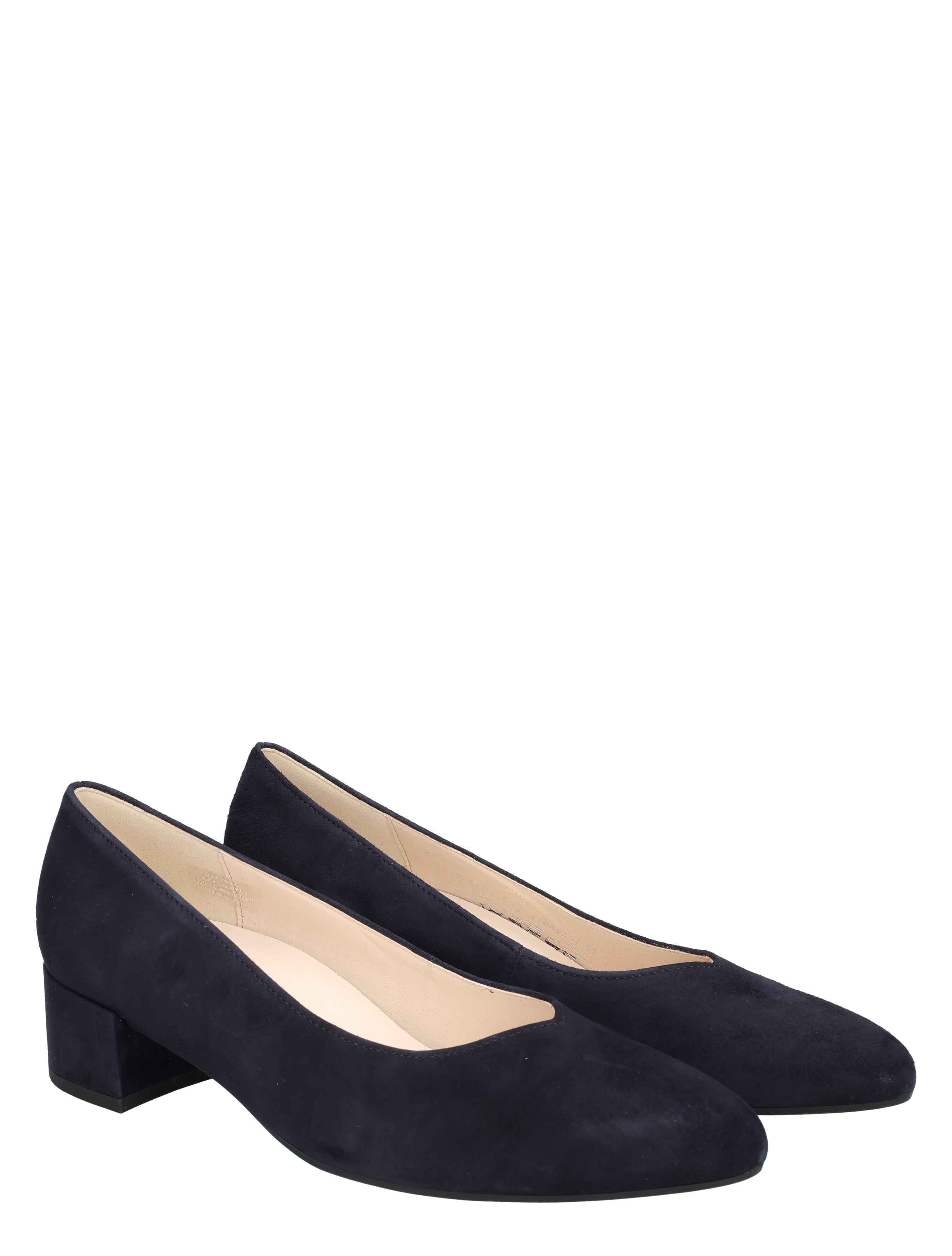 pump, nep suede, donkerblauw, middelenhiel, dameschoen
