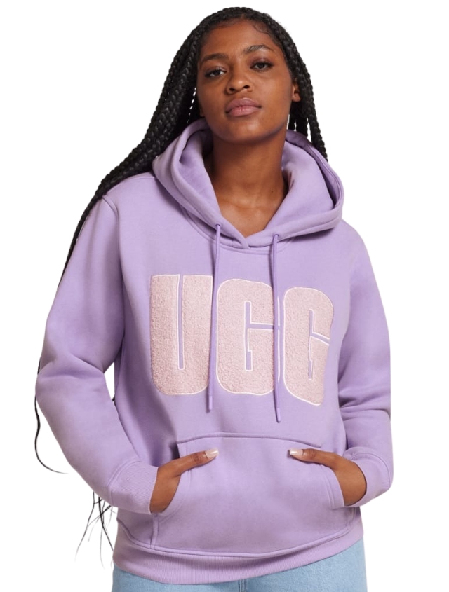 Rey UGG Fluff Logo Hoodie Purple Jade
