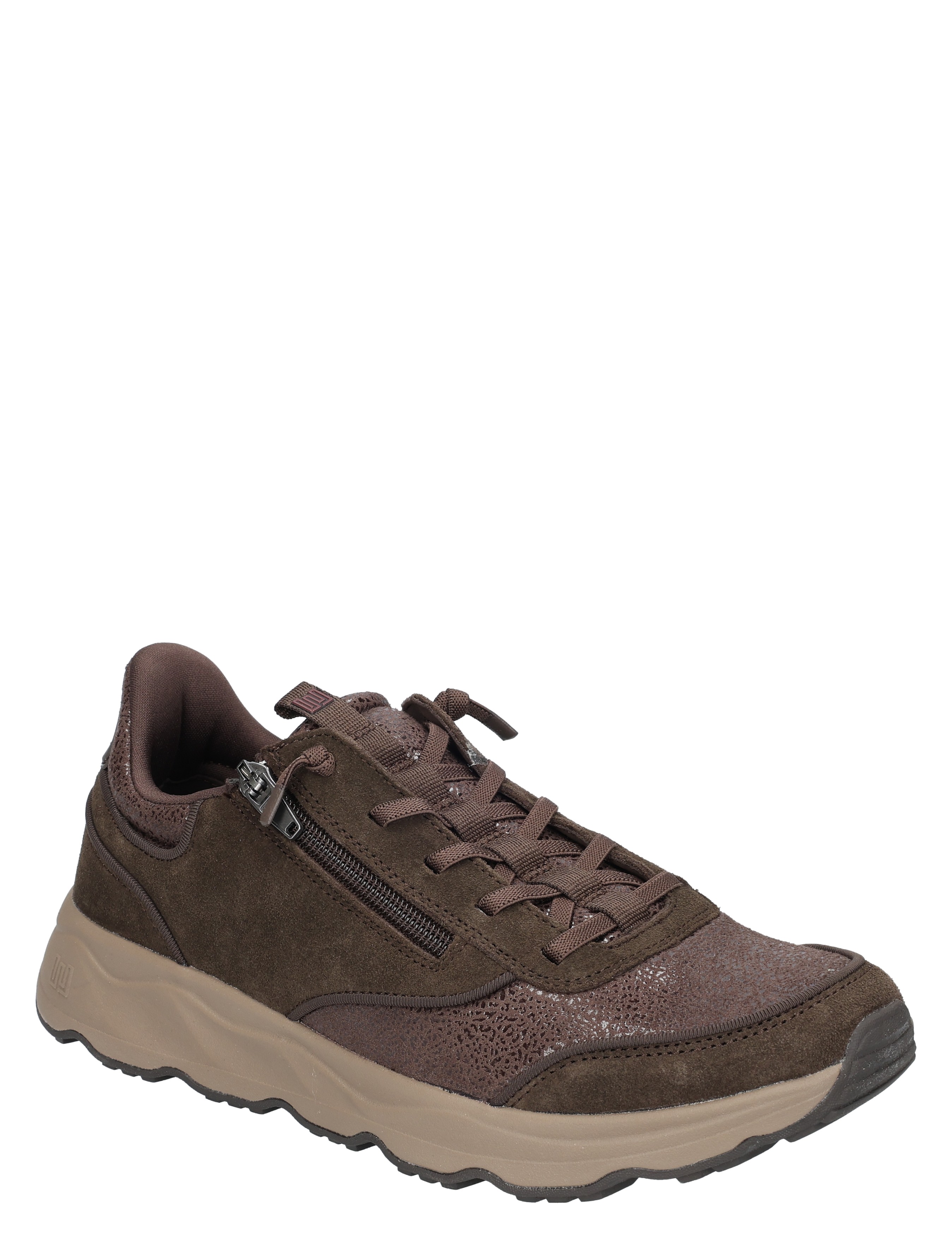 sneaker, wedge, brown, leather, zippers