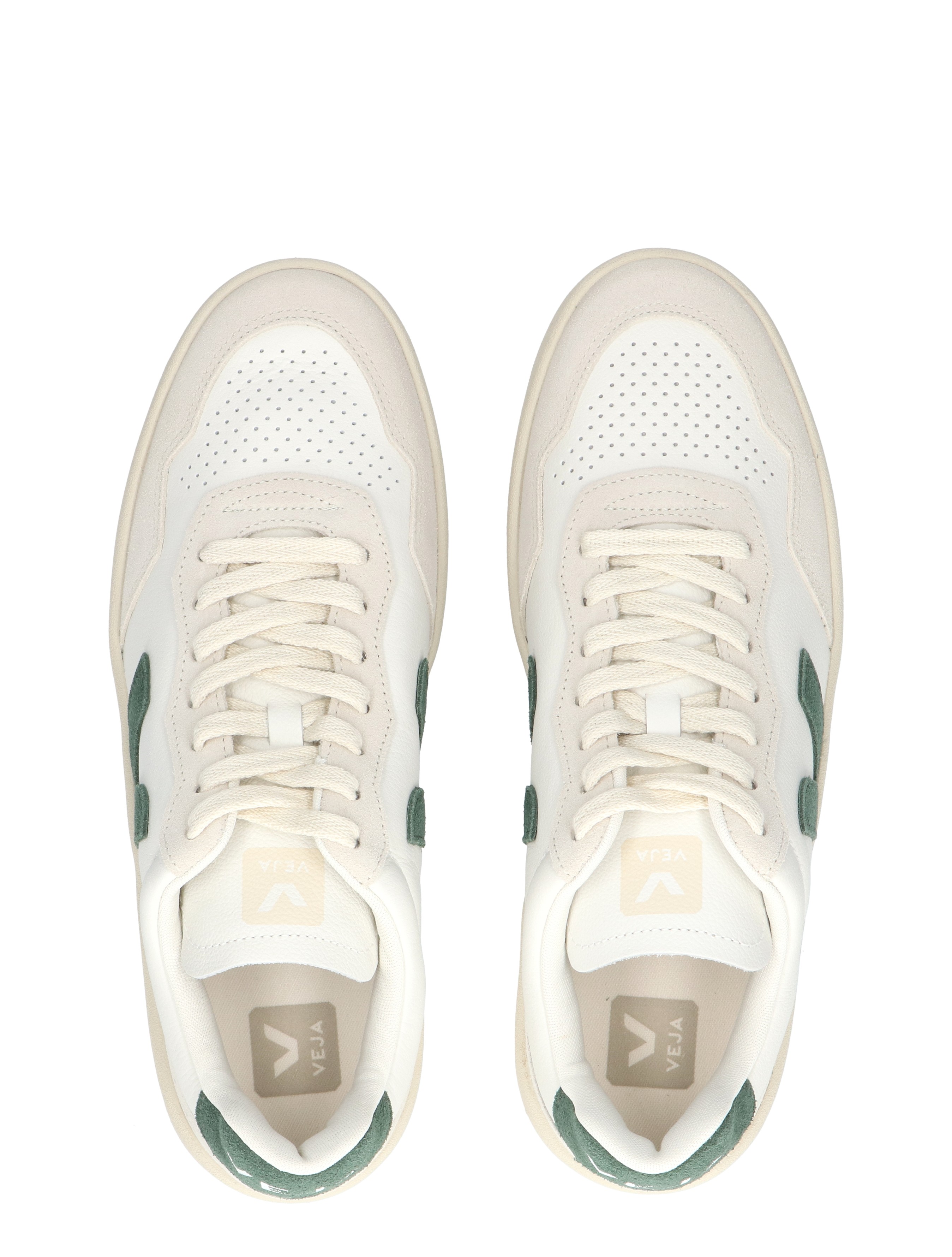 Veja - V-90 Men Leather VD2003384 Extra White Cypres - Heren - Lage Sneakers - Sneakers - 48204_86_7