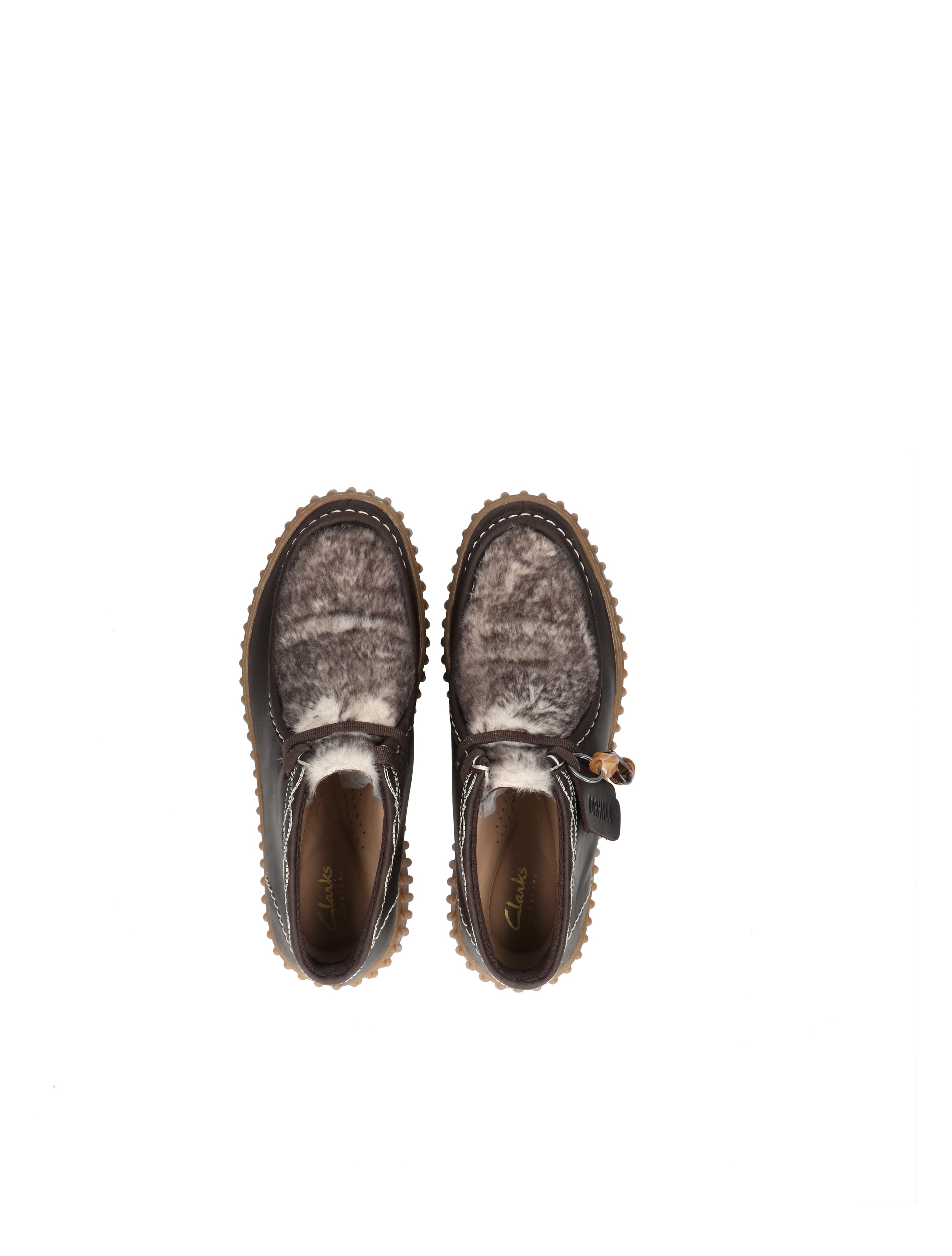 mocassin, laars, vachtige bovenkant, faux fur, donkerbruin