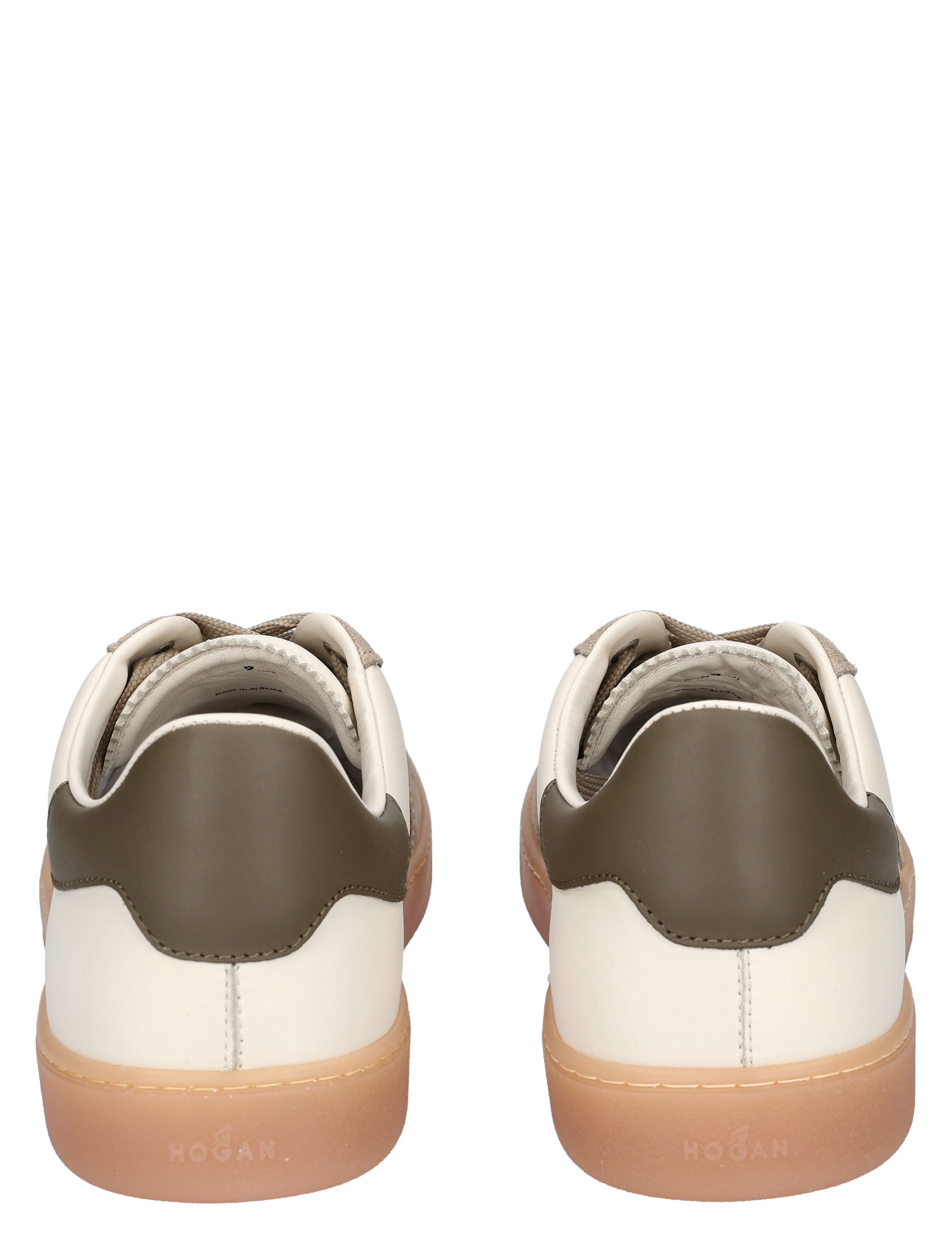sneaker, tweede, crème-zwarte, halveleder, gummizool