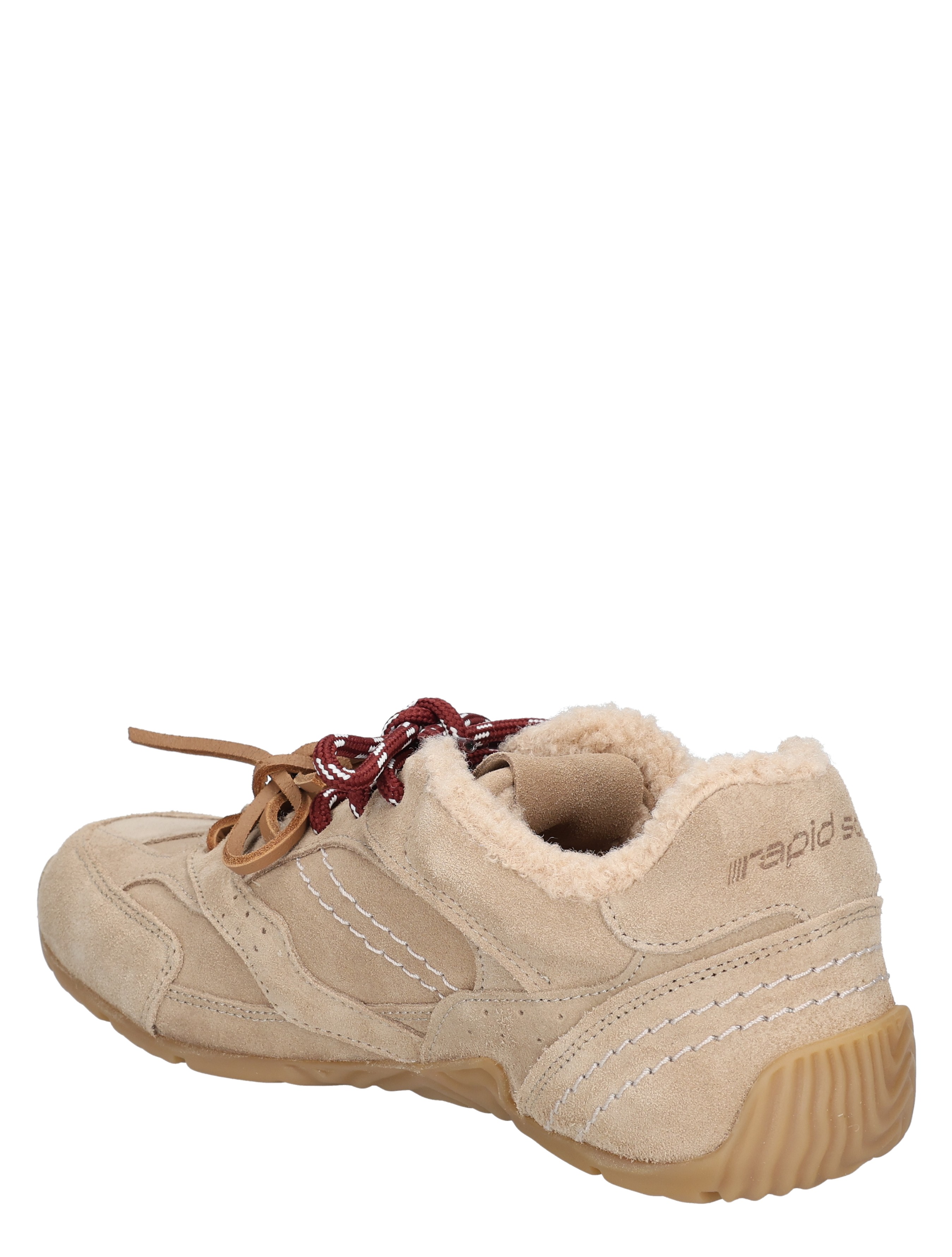 sneaker, beige, suede, fur lining, chunky sole