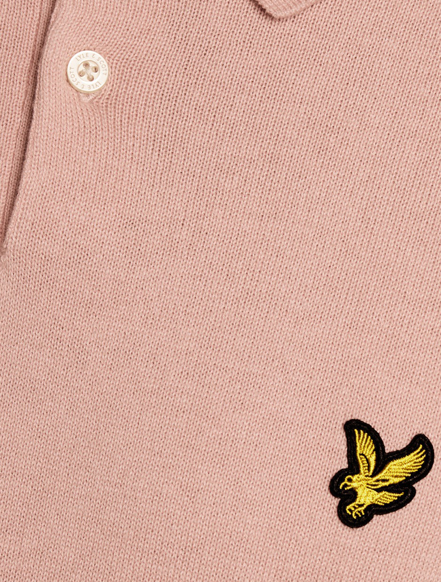 Lyle and Scott - Short Sleeve Knitted Polo Pink Grapefruit - Heren - T-Shirts & Polos - 49954_48_4