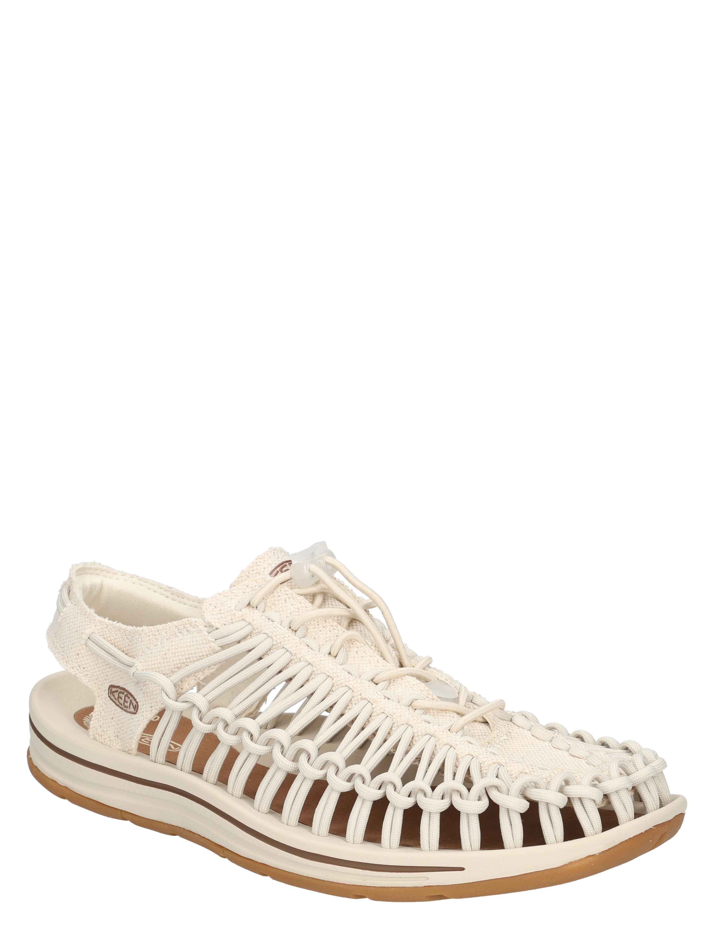 sandal, openwork, slip-on, beige, foam sole