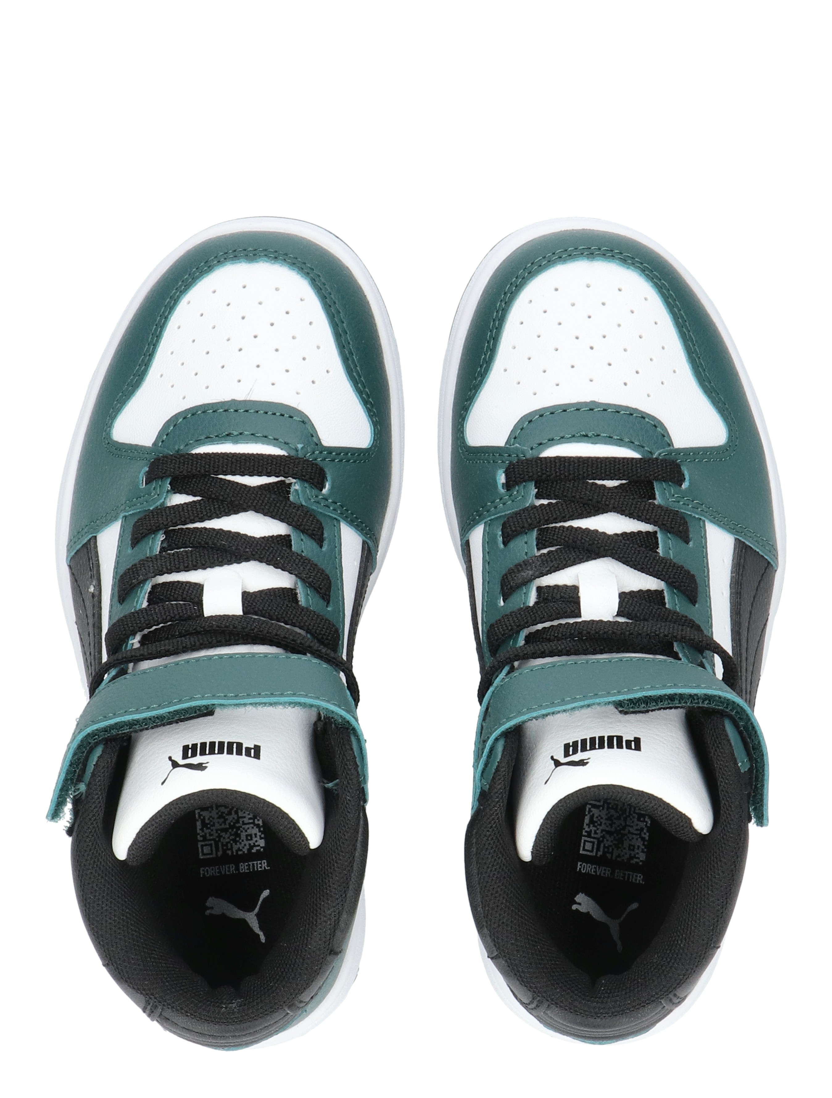 sneakers, groen, wit, perforatie, veters