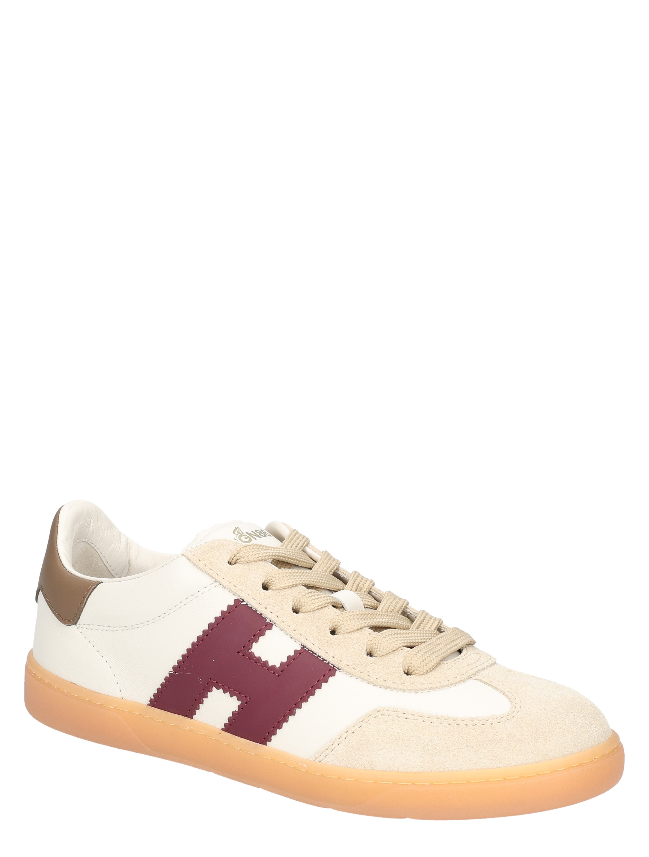 sneaker, low-top, beige, white, gum sole