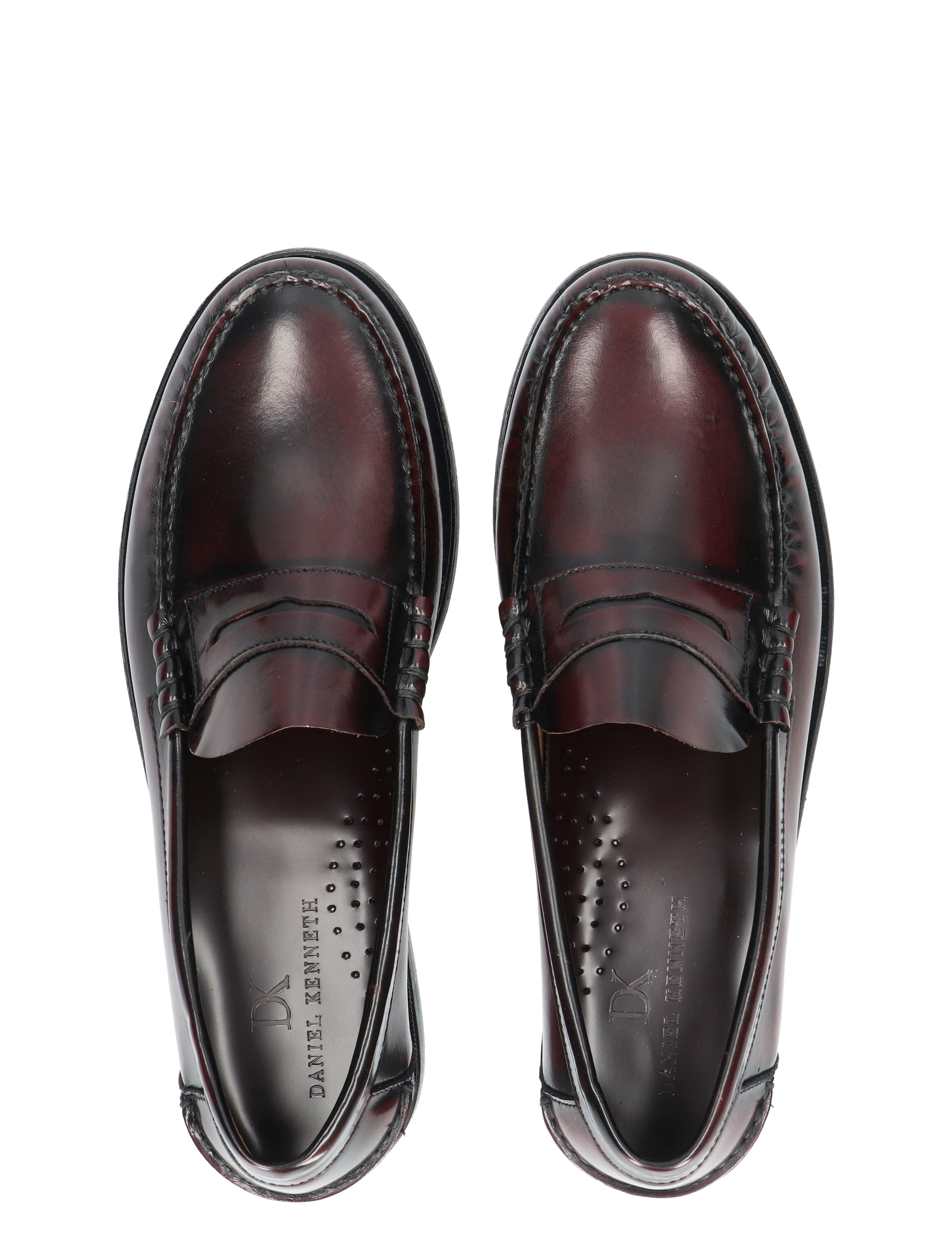 laarzen, donkerrood leer, loafers, leder, padded insole
