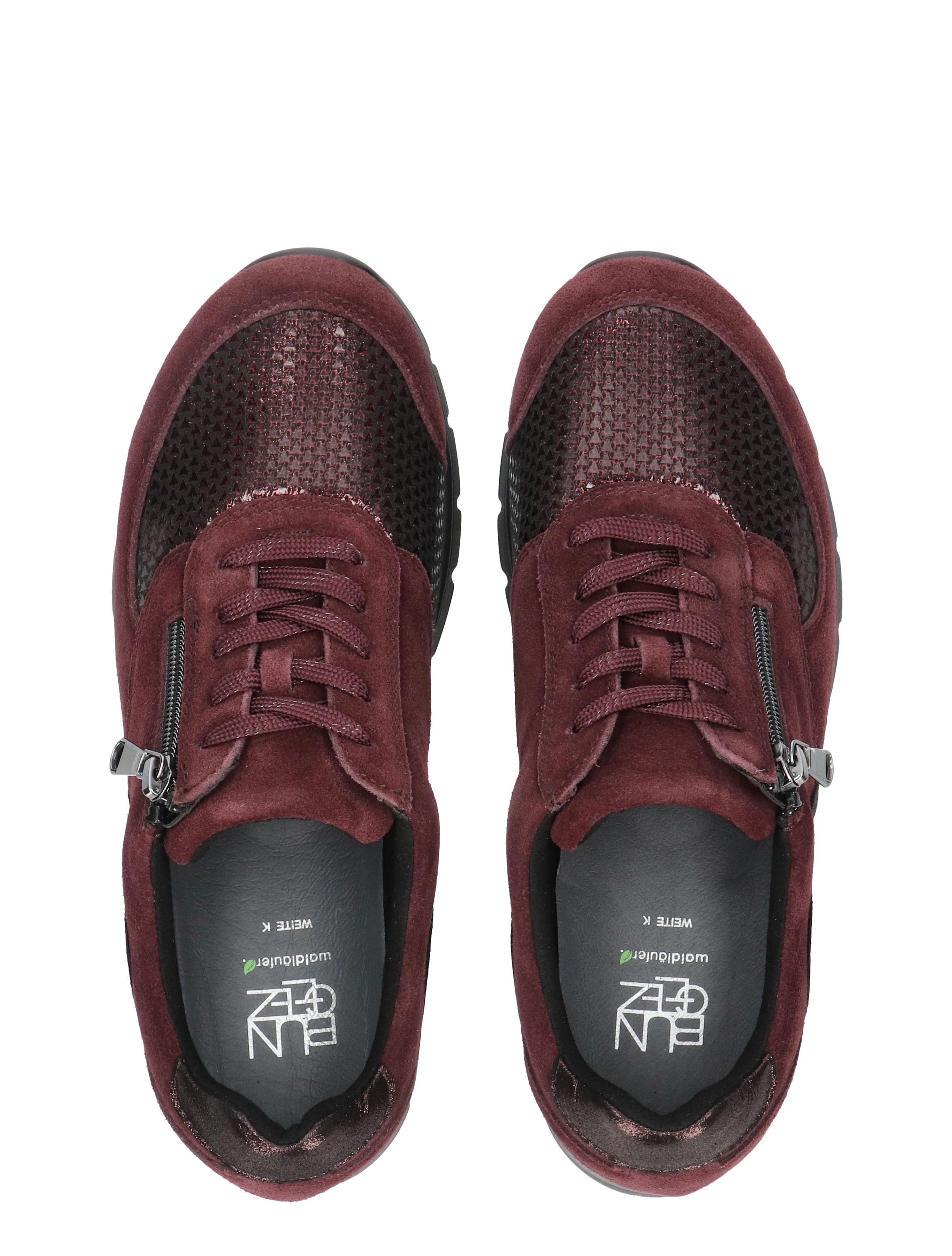 wino, burgundy schoenen, veters, rits, gaaspaneel