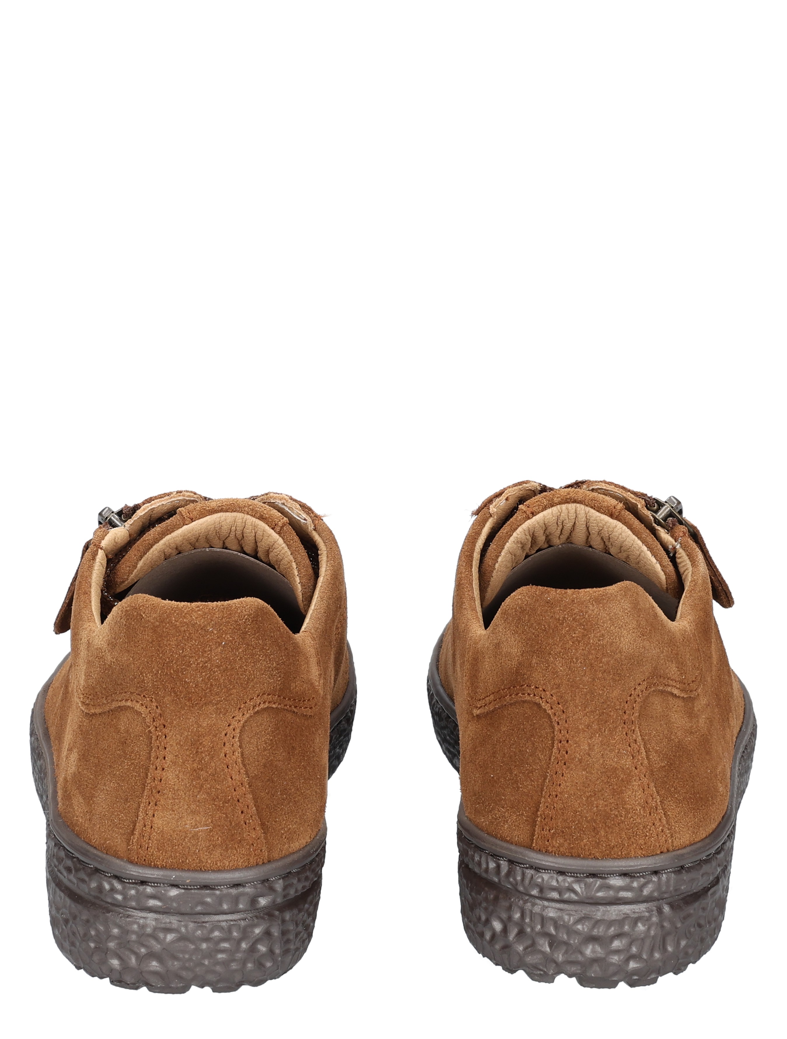bruine schoenen, suede, platte zool, laarsjes, achterkant