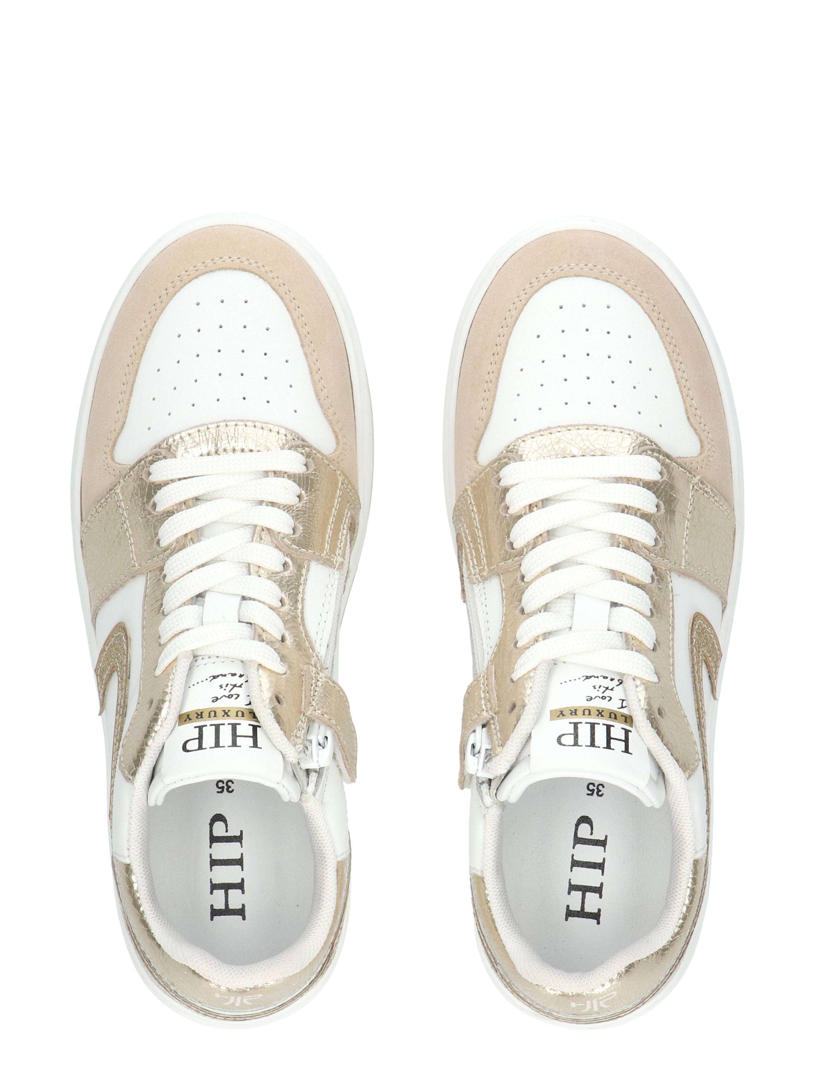 Hip - H1015 Platina Combi - Meisjes - Veterschoenen - 50589_85_7