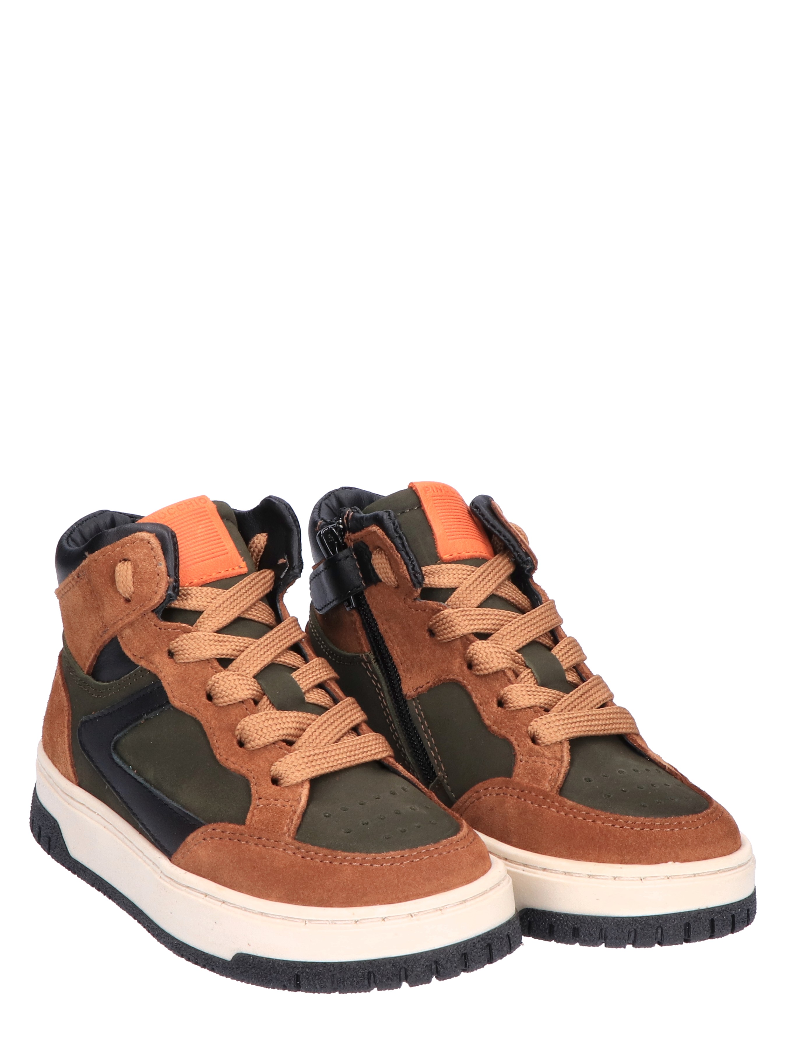 Pinocchio - P1197 Mid Brown Combi - Meisjes - Jongens - Sneakers - Sneakers - Hoge Sneakers - Hoge Sneakers - 45746_26_5