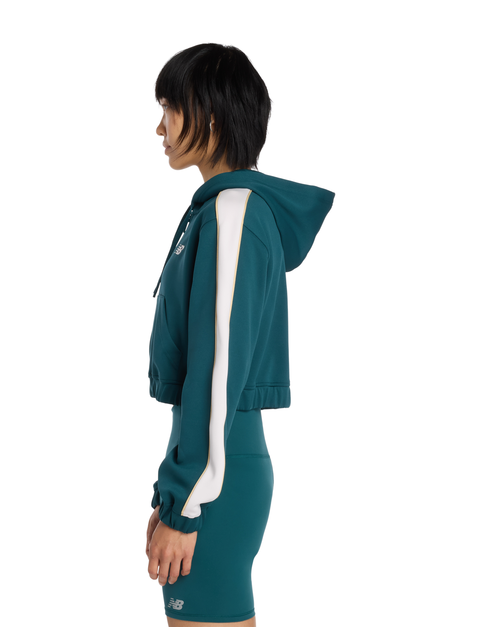 hoodie, track suit, teal, white stripe, sport wear