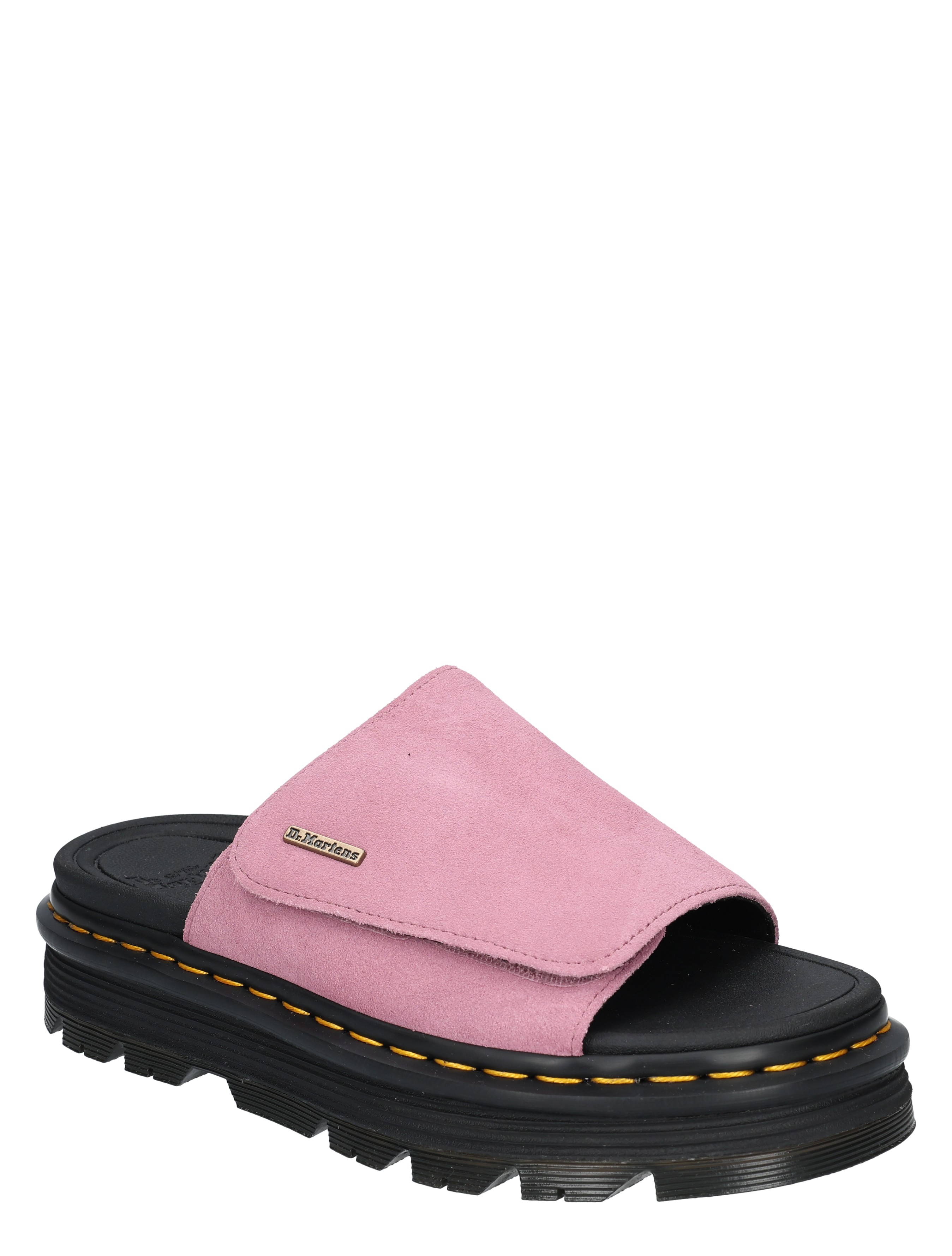 slipper, pink, suede, platform, driehoekig band
