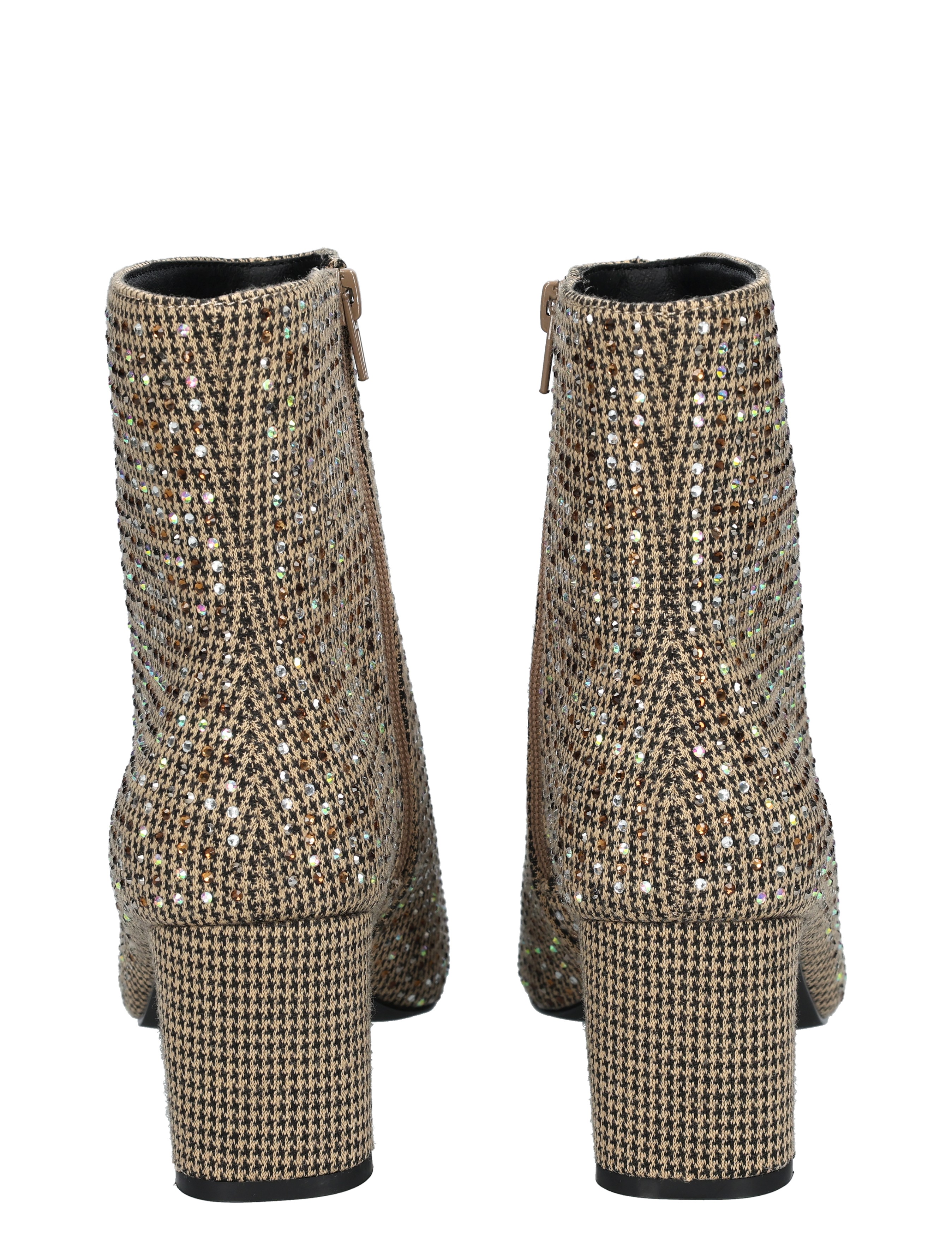 boots, ankle boots, glitter, checkered, block heel