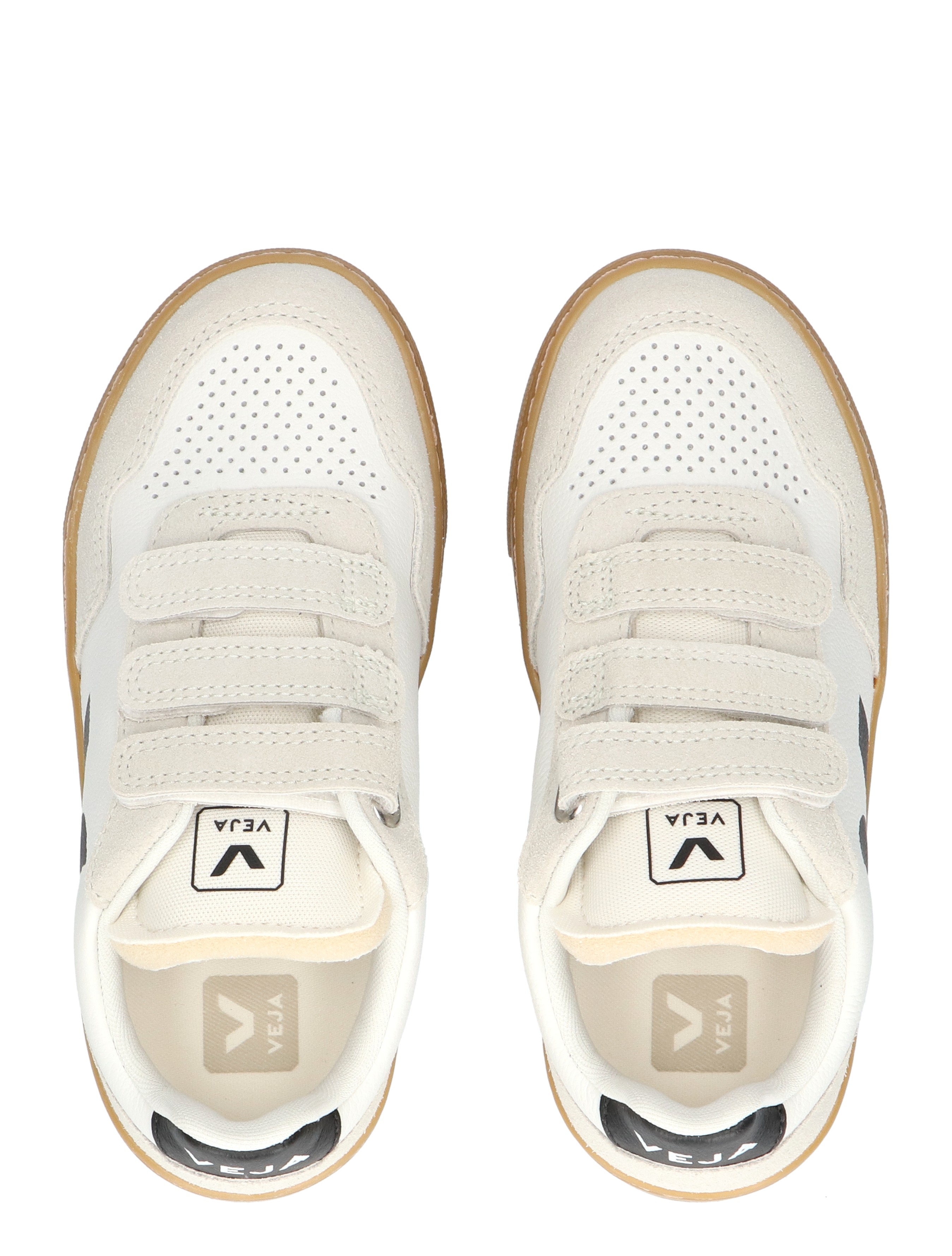 Veja - Small V-90 Kids Leather SX2021006C White Black Natural - Meisjes - Jongens - Sneakers - Lage Sneakers - Lage Sneakers - Sneakers - 48210_81_7