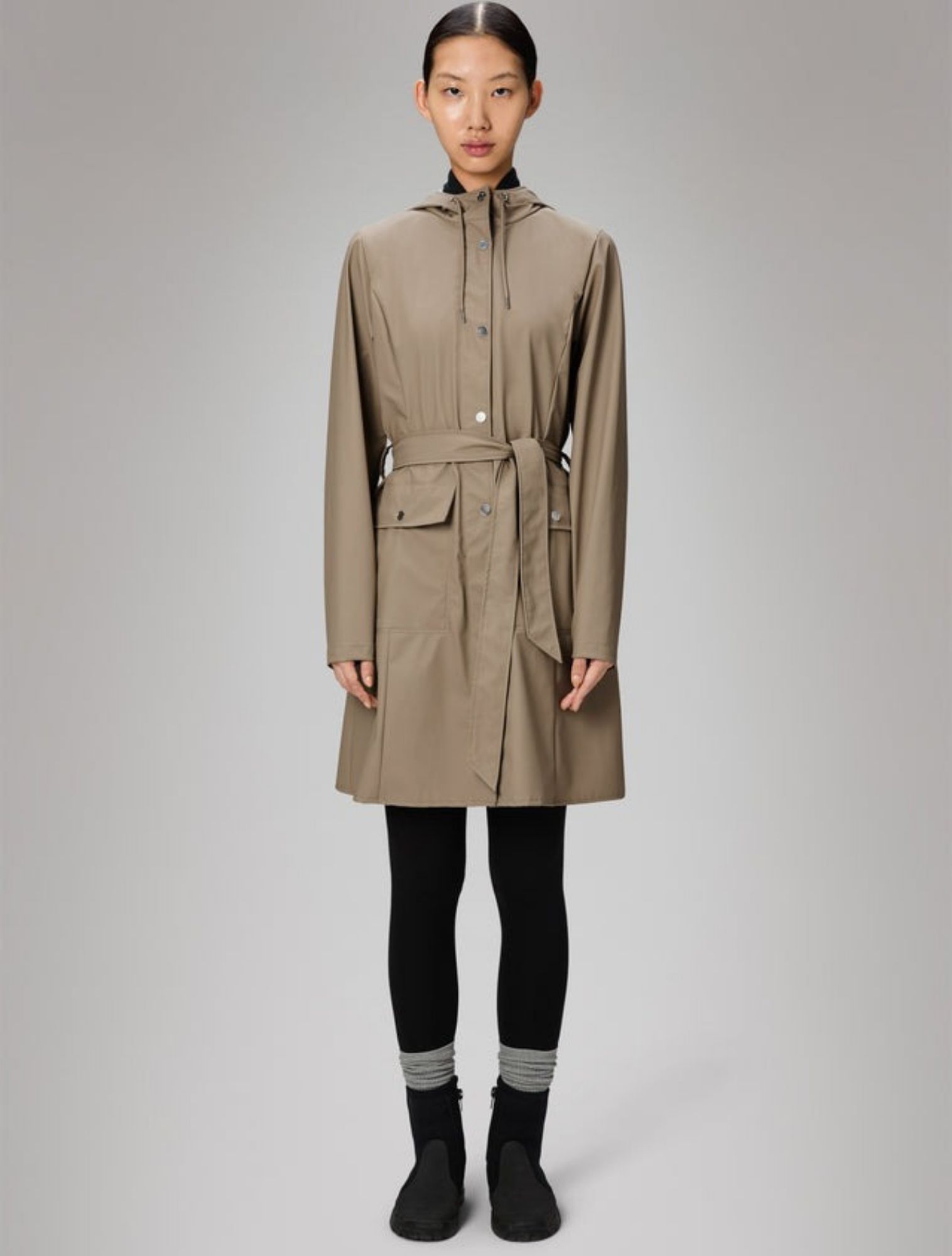 Rains - Curve Long Jacket 133 Beige - Dames - Jassen en Jacks - 48326_77_2