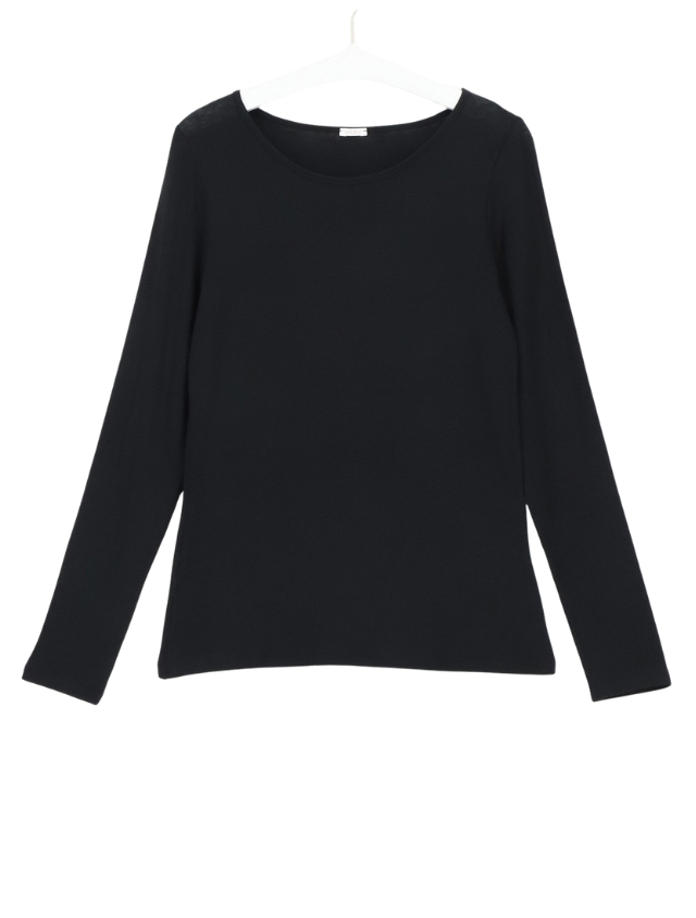Oroblu - Perfect Line Cashmere T-shirt Long Sleeve 9999 Black - Dames - Tops - 45421_11_2