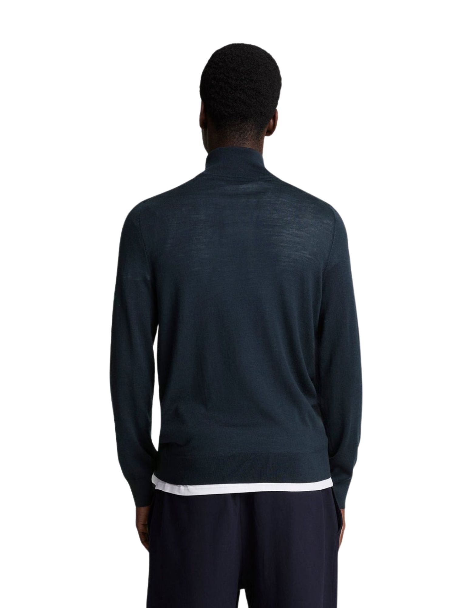Lyle and Scott - Tonal Merino Zip Dark Navy - Heren - Truien & Sweaters - 48540_33_3