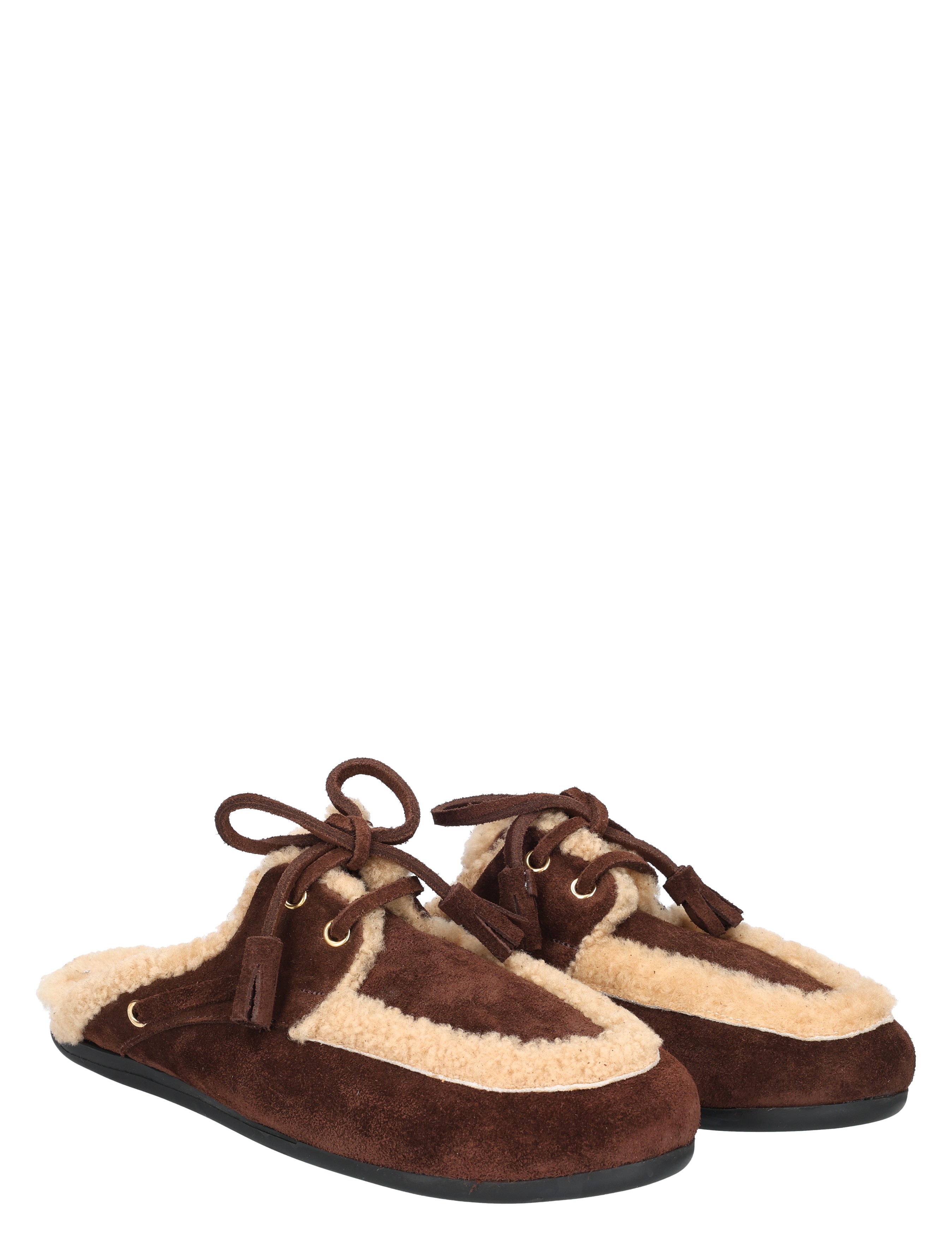 slippers, moccasins, suede, brown, shearling