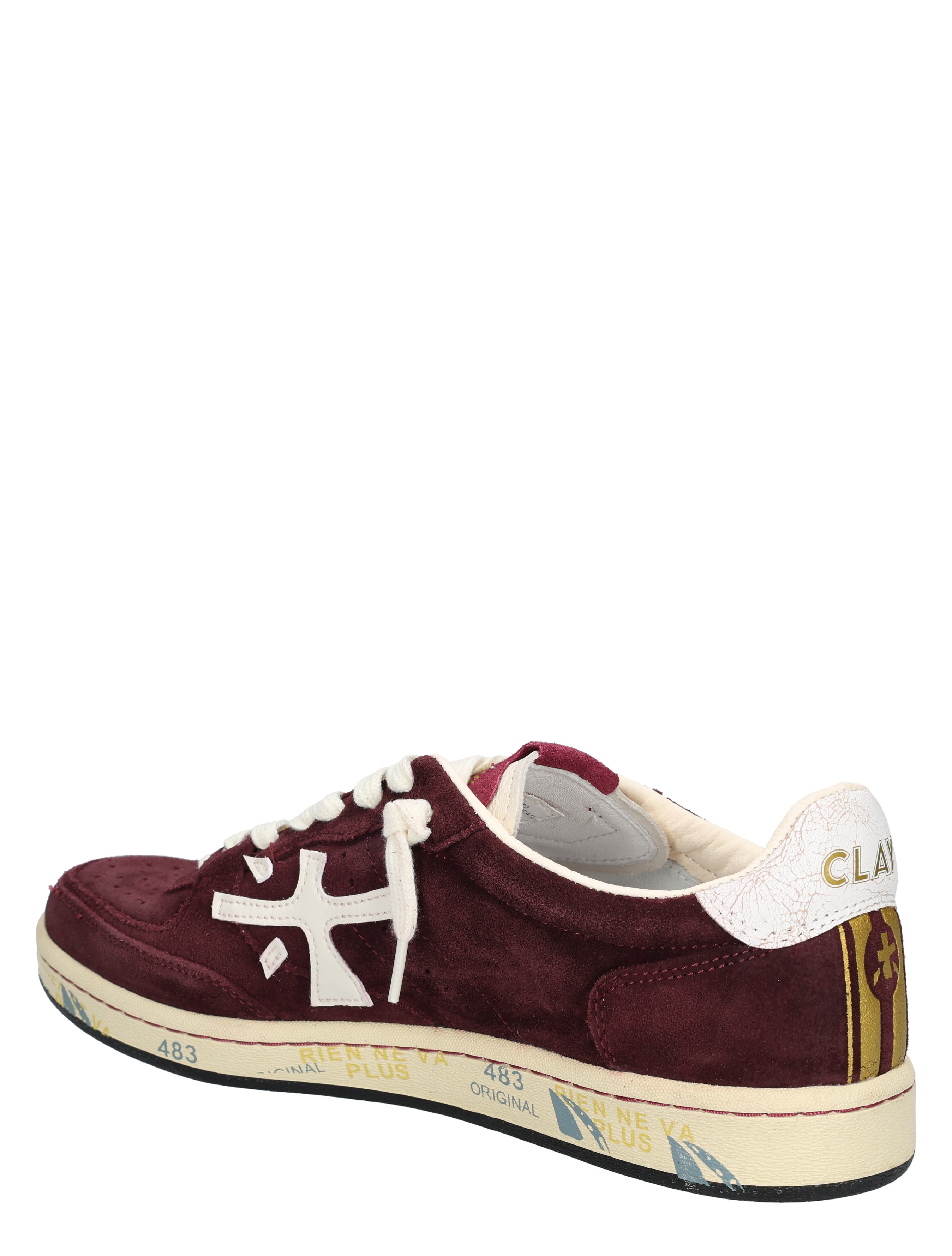 Premiata - BSKT Clay Men 7707 Burgundy - Heren - Lage Sneakers - Sneakers - 48274_42_4