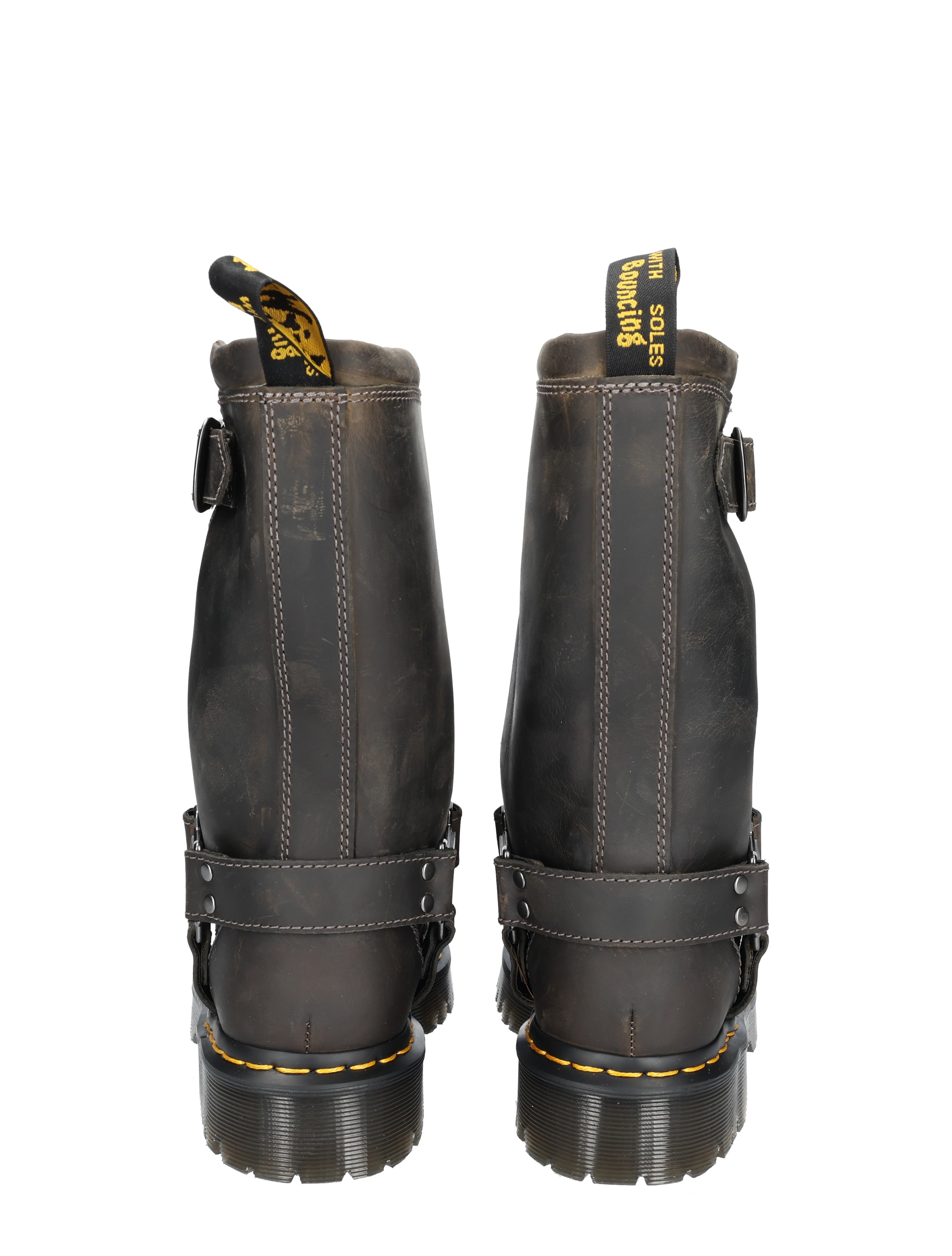 Dr. Martens - Anistone Hidam Charcoal Grey Burnish - Dames - Boots - Biker Boots - 48217_99_6