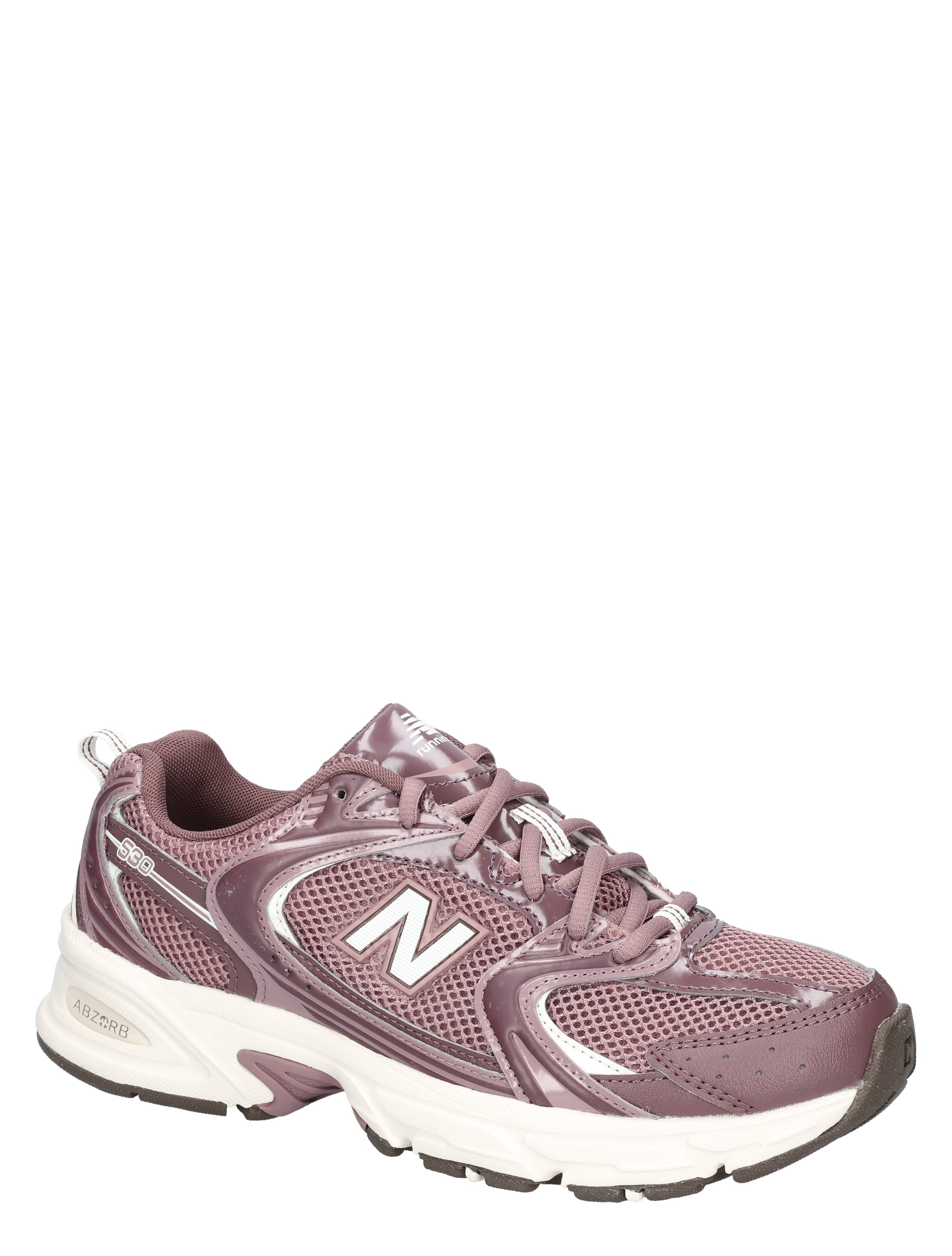 sneaker, paarse, mesh, runner, kuit