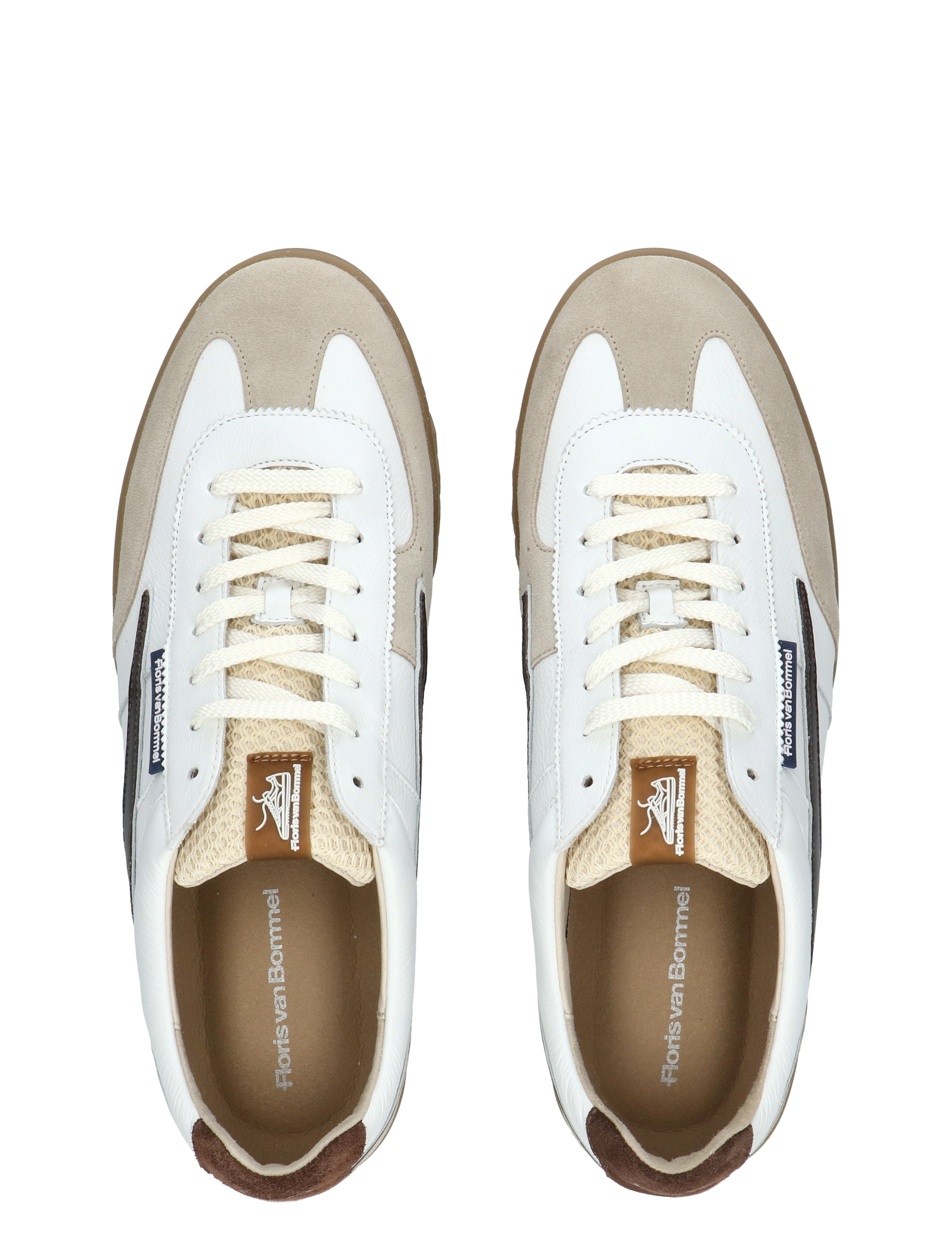 Floris van Bommel - De Zaler 10224 60-09 White Brown G+ Wijdte - Heren - Lage Sneakers - Sneakers - 50668_82_8