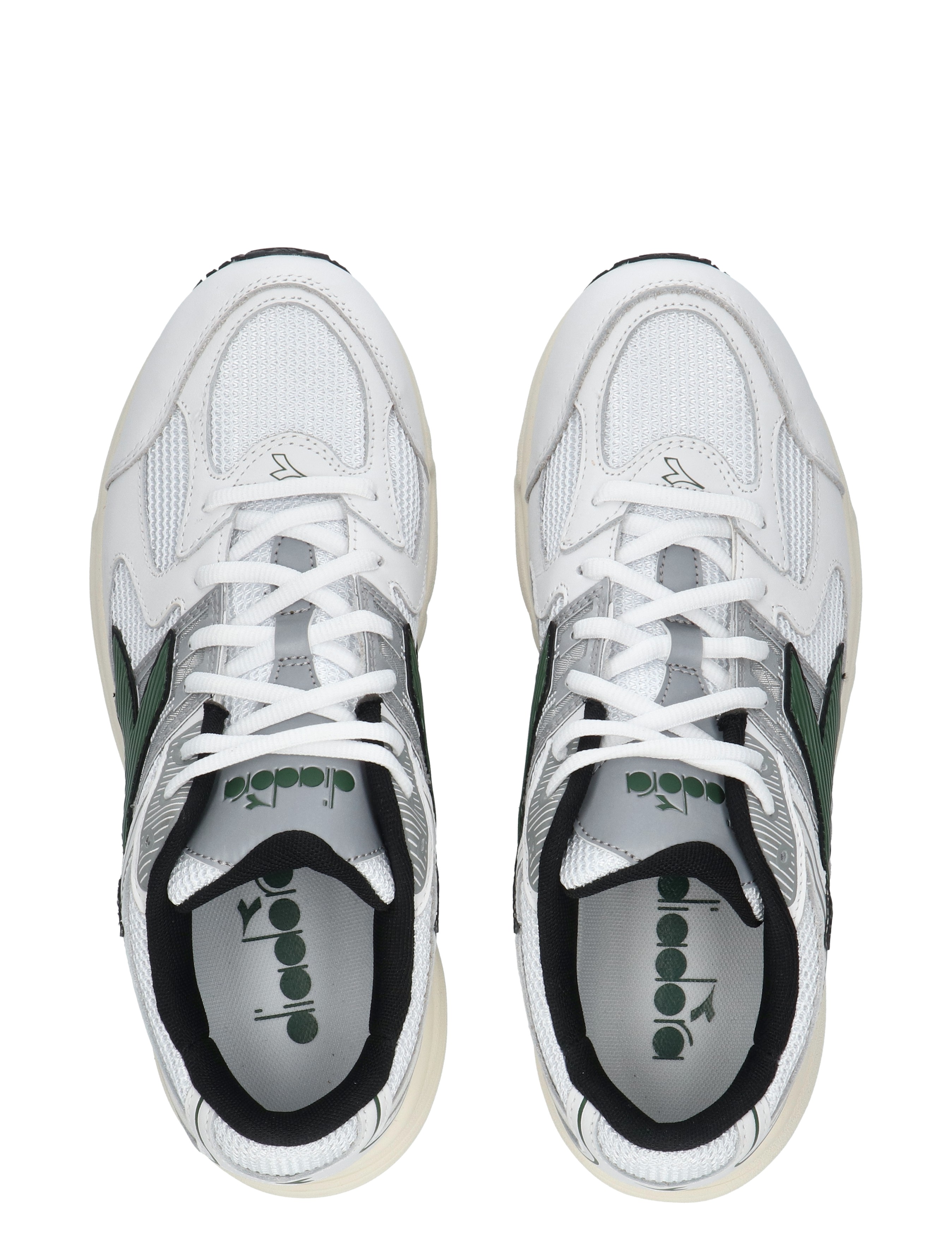 sneakers, witte schoenen, mesh, veters, grijs groen accenten