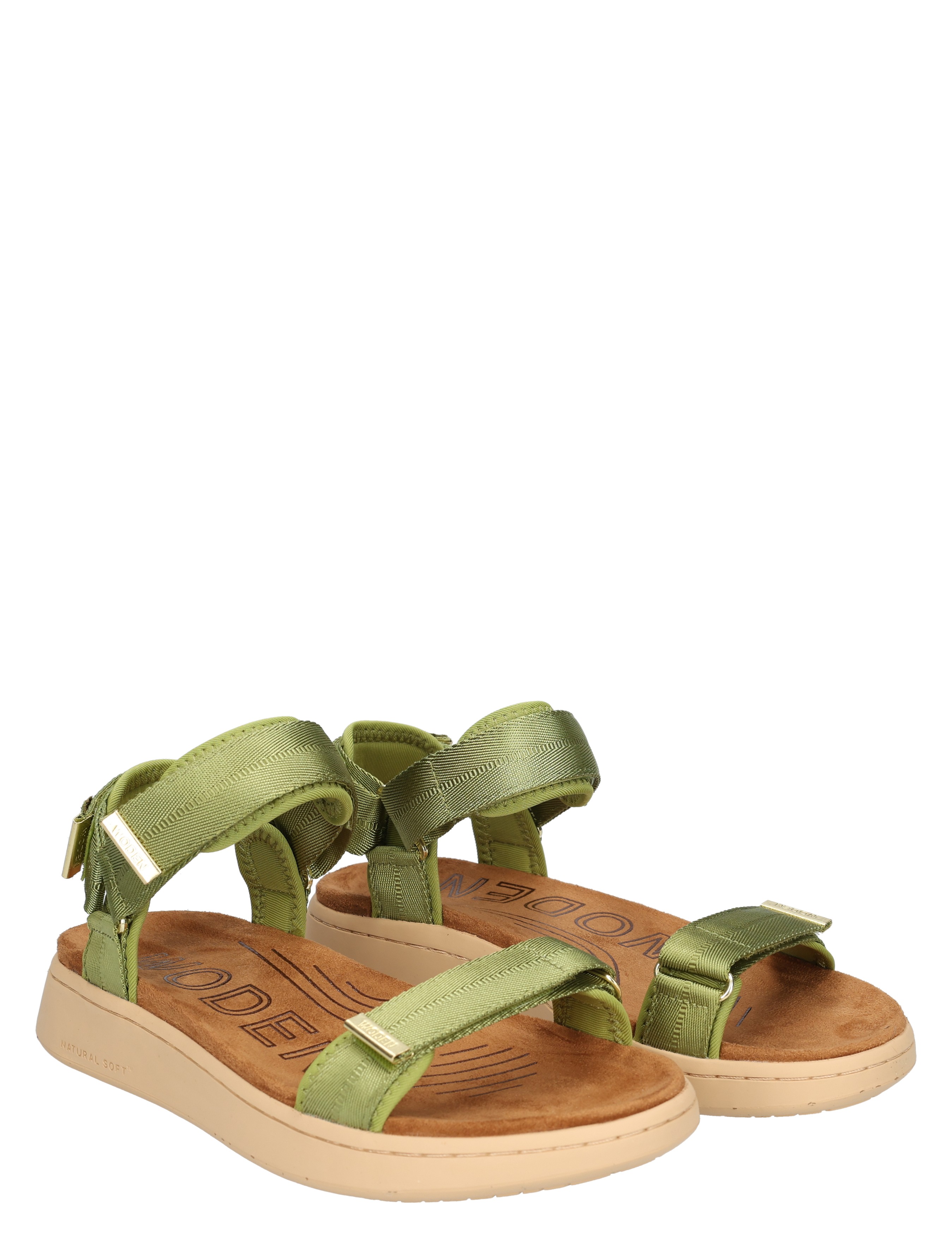 sandalen, groen, bandjes, zachte zool, warme}
