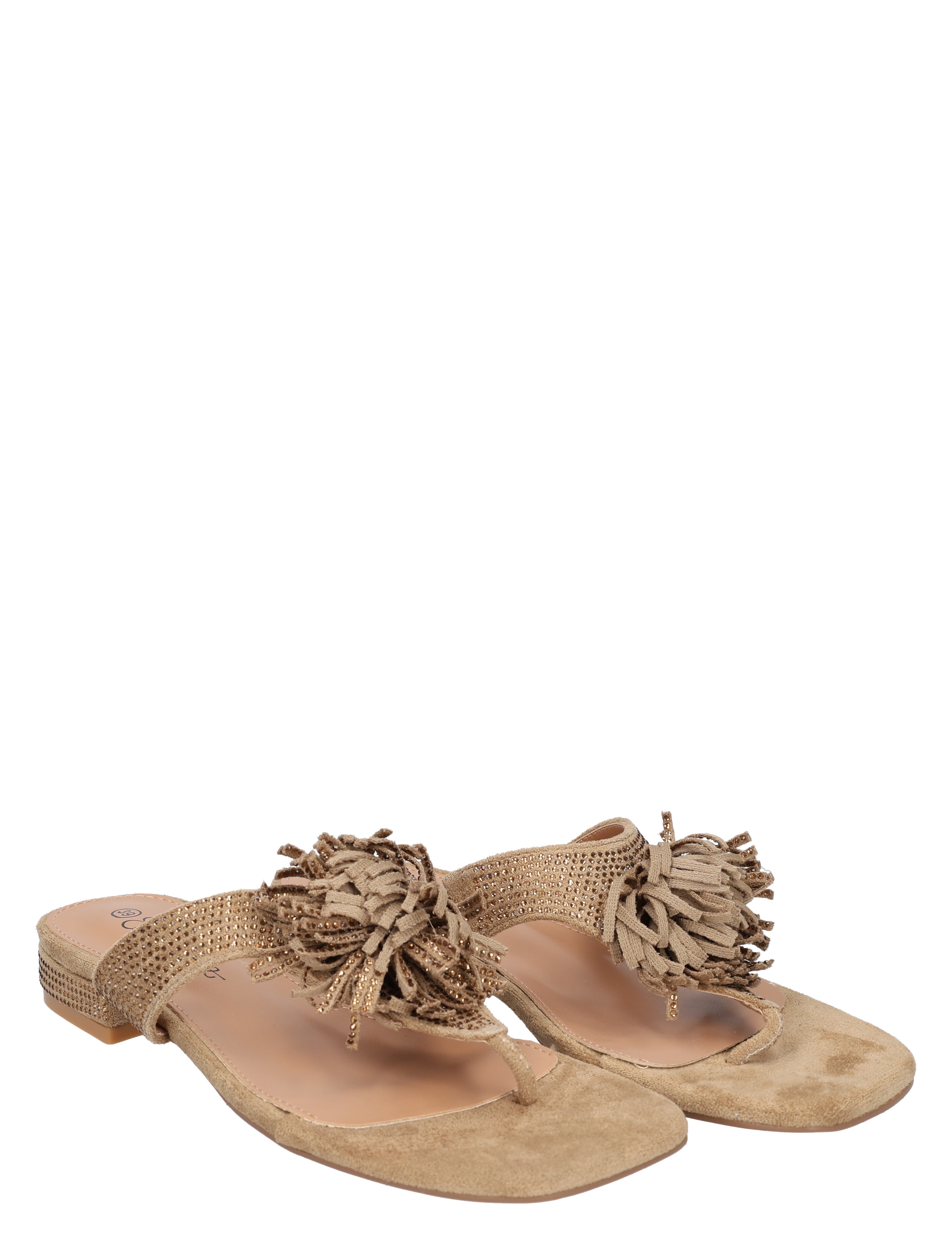 sandalen, flat, sandalen met franjes, lijntband, zijden materiaal