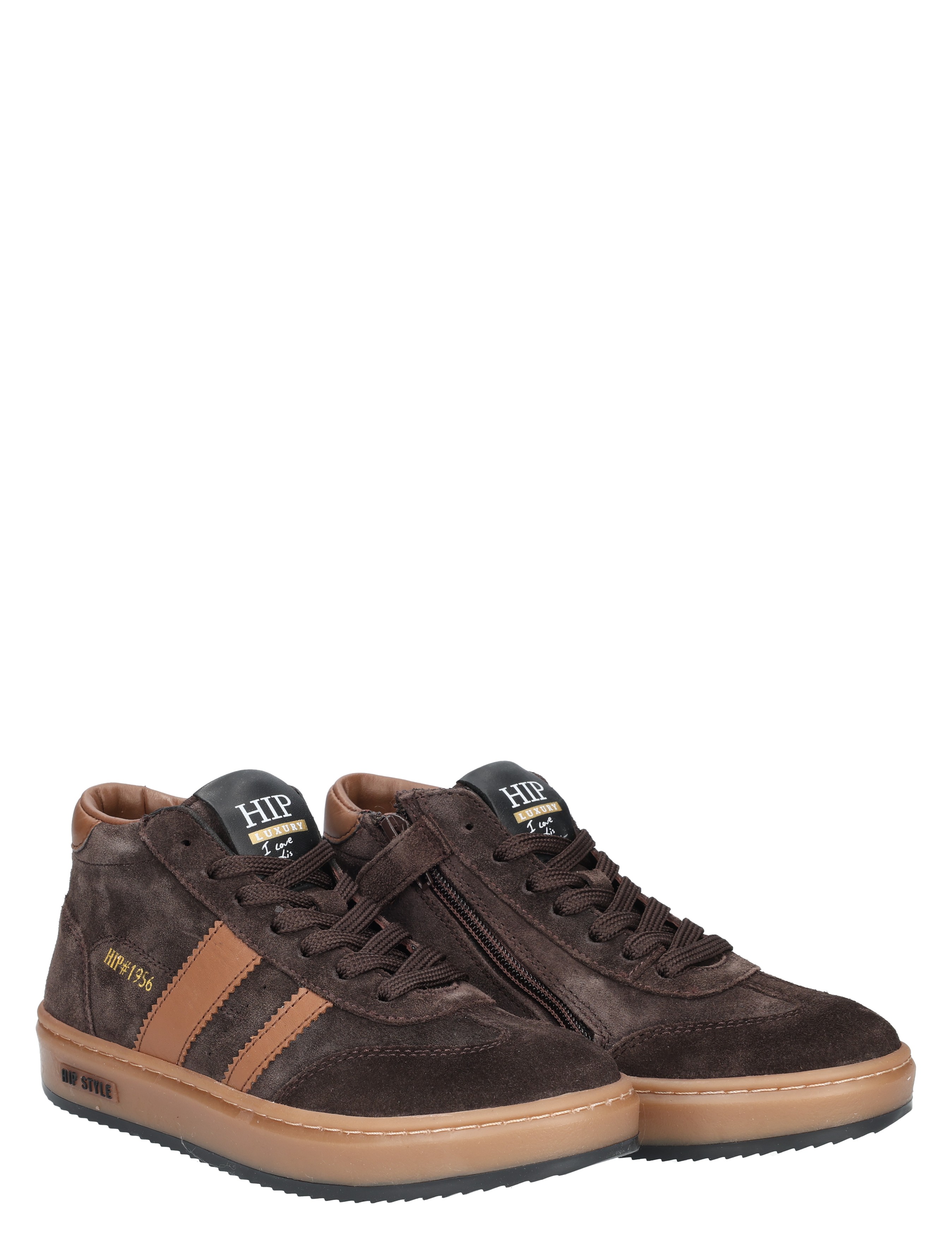 Hip - H1253 Dark Brown - Jongens - Sneakers - Hoge Sneakers - 49268_22_5