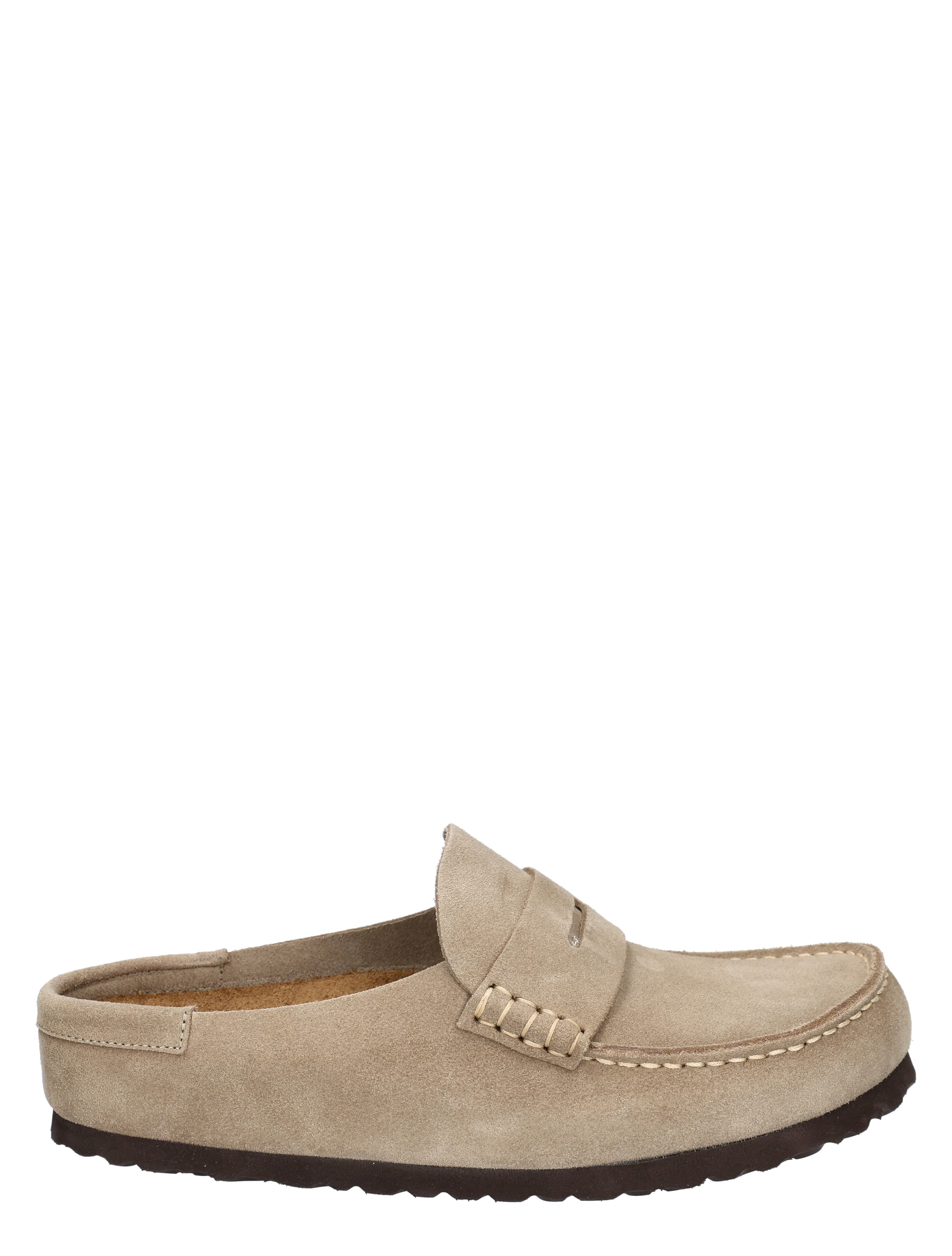 Birkenstock - Naples Wrapped Suede Suede Taupe Narrow - Dames - Loafers - 49861_77_1