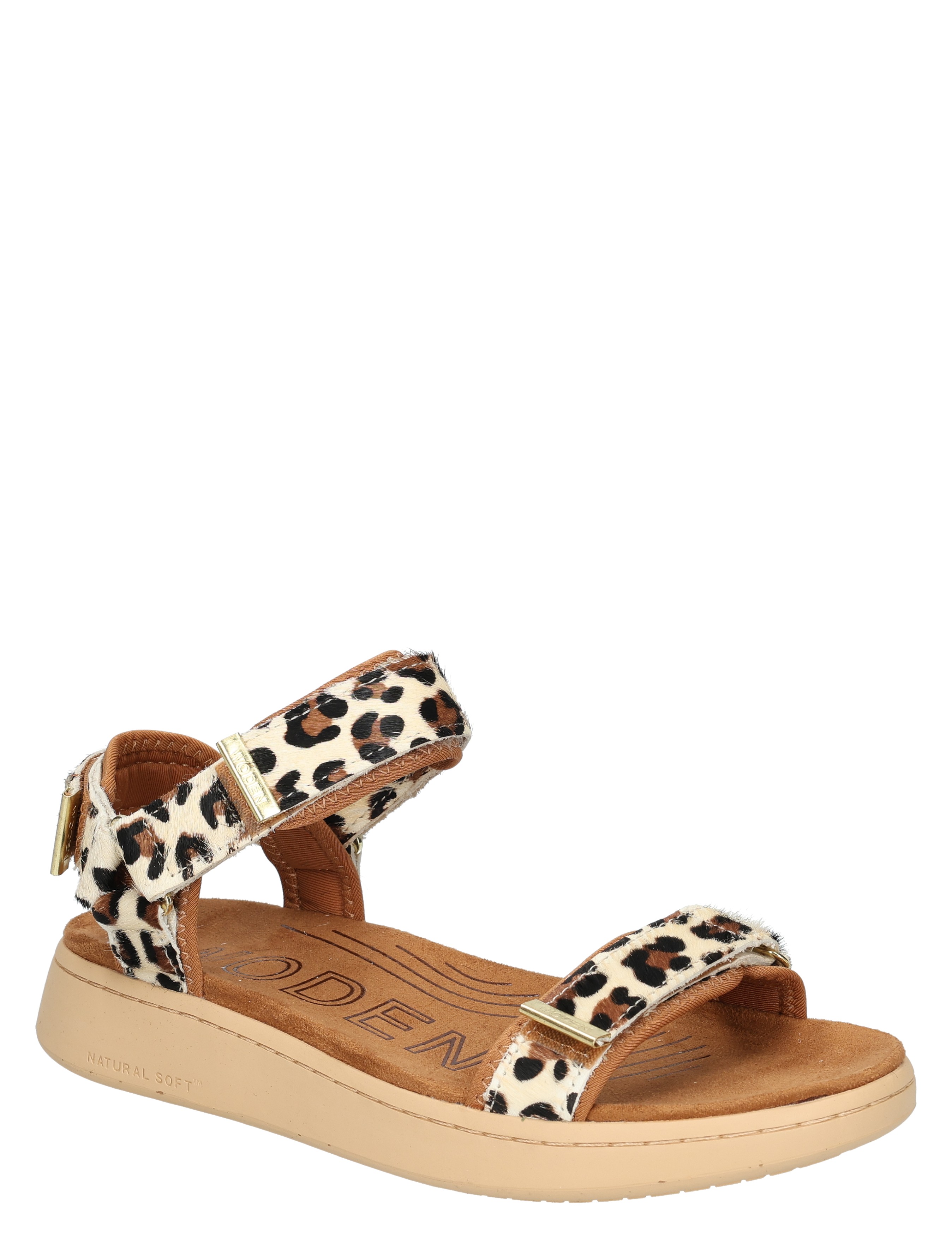 sandalen, leopard, riempjes, comfort, natuurlijke-kleur