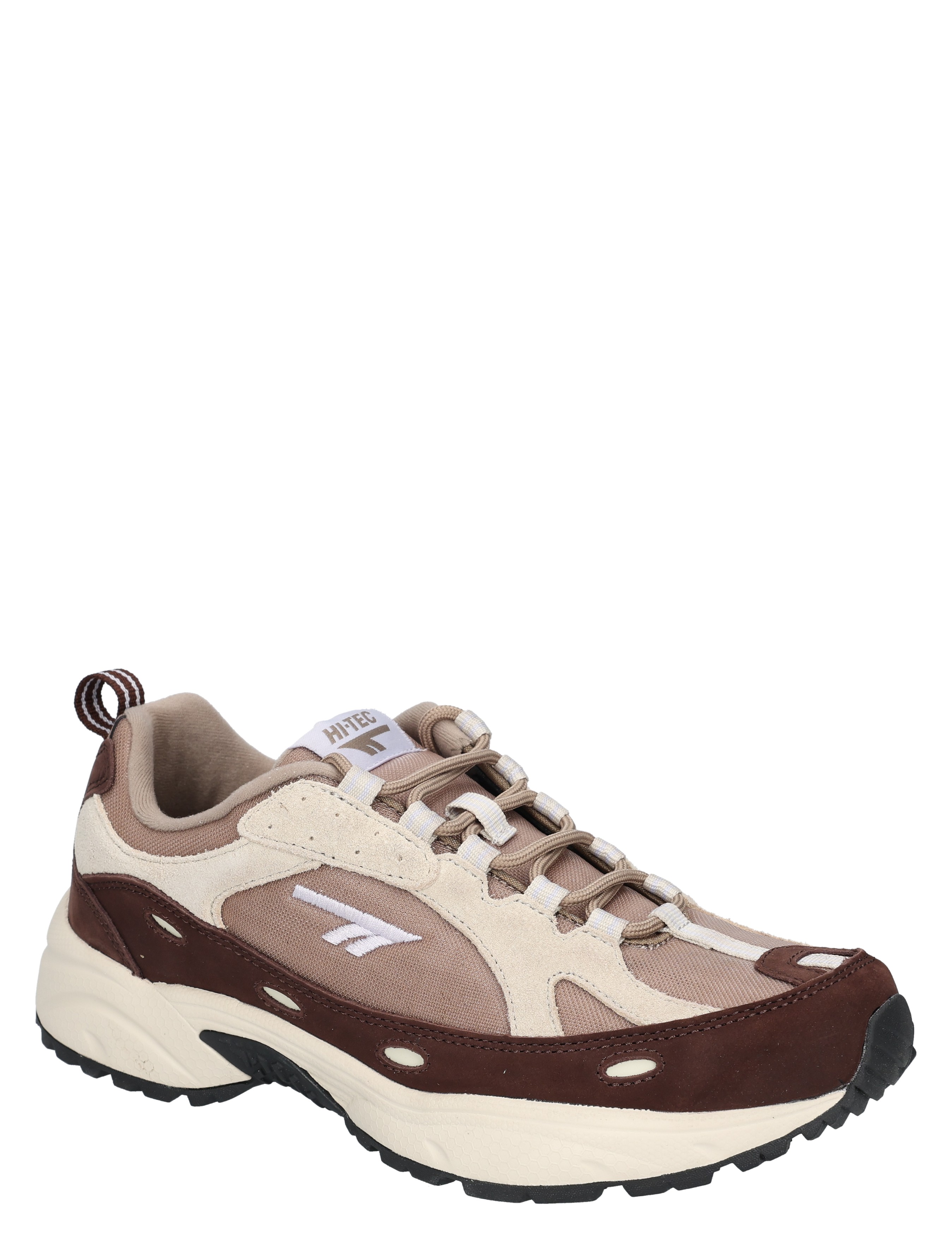 sneaker, wandelingsschoen, lederenaccenten, taupe, dempelkleur