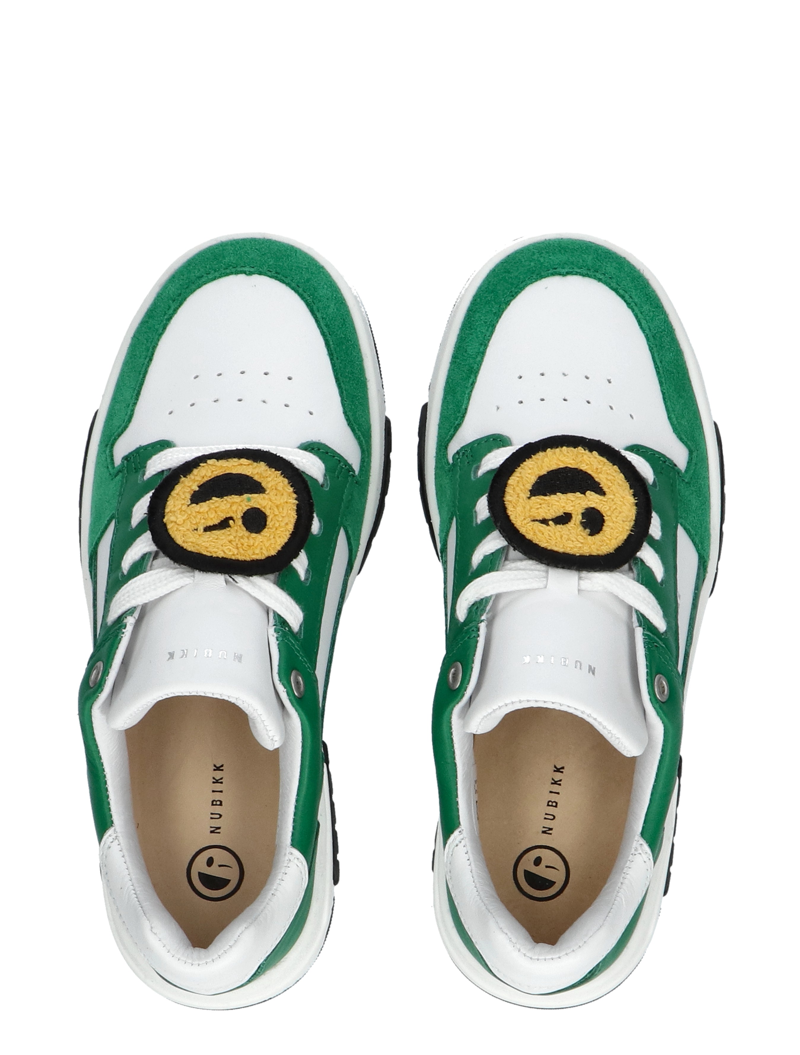 Basket Court Junior White Leather Green
