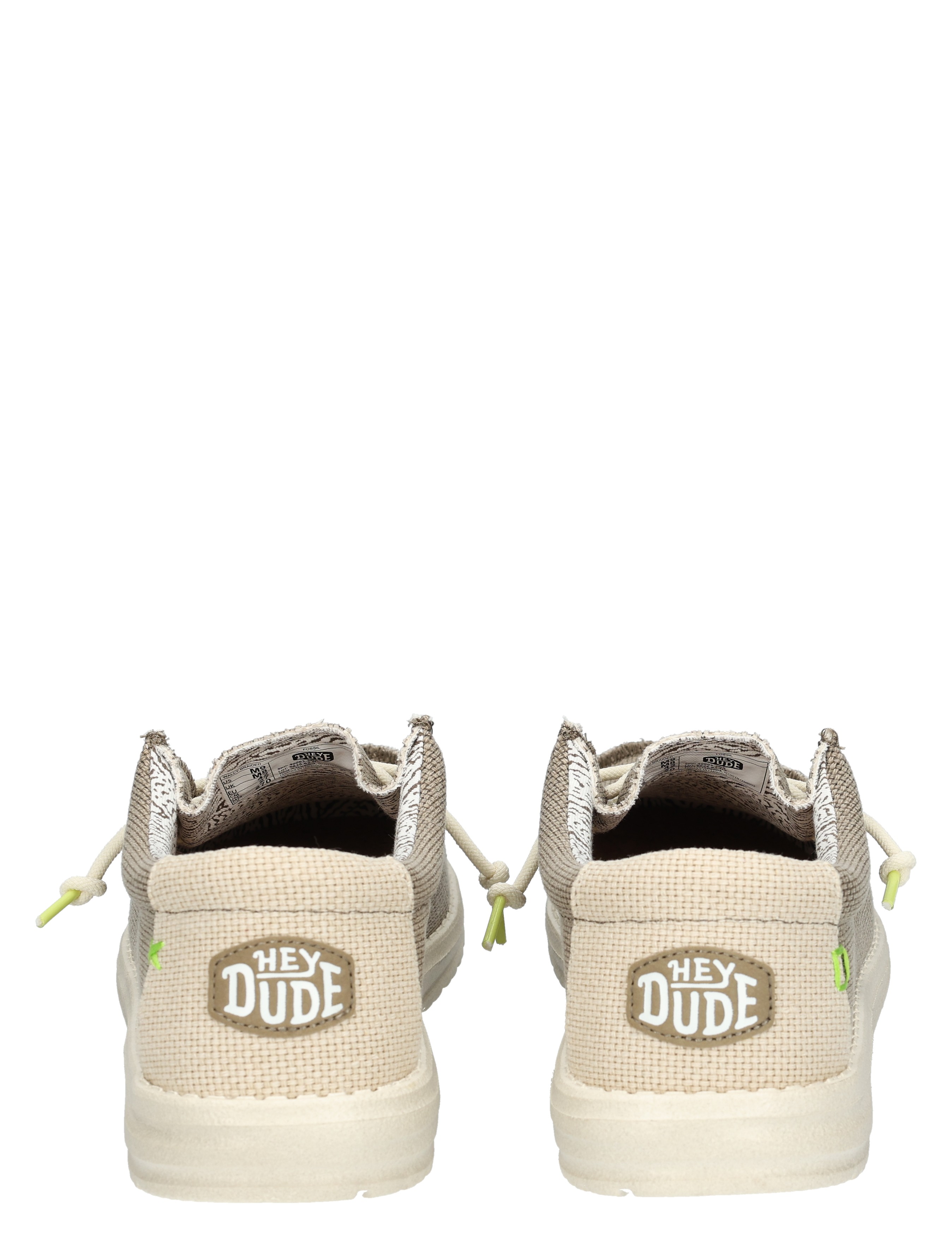 beige, slippers, canvas, achterkant, casual schoenen