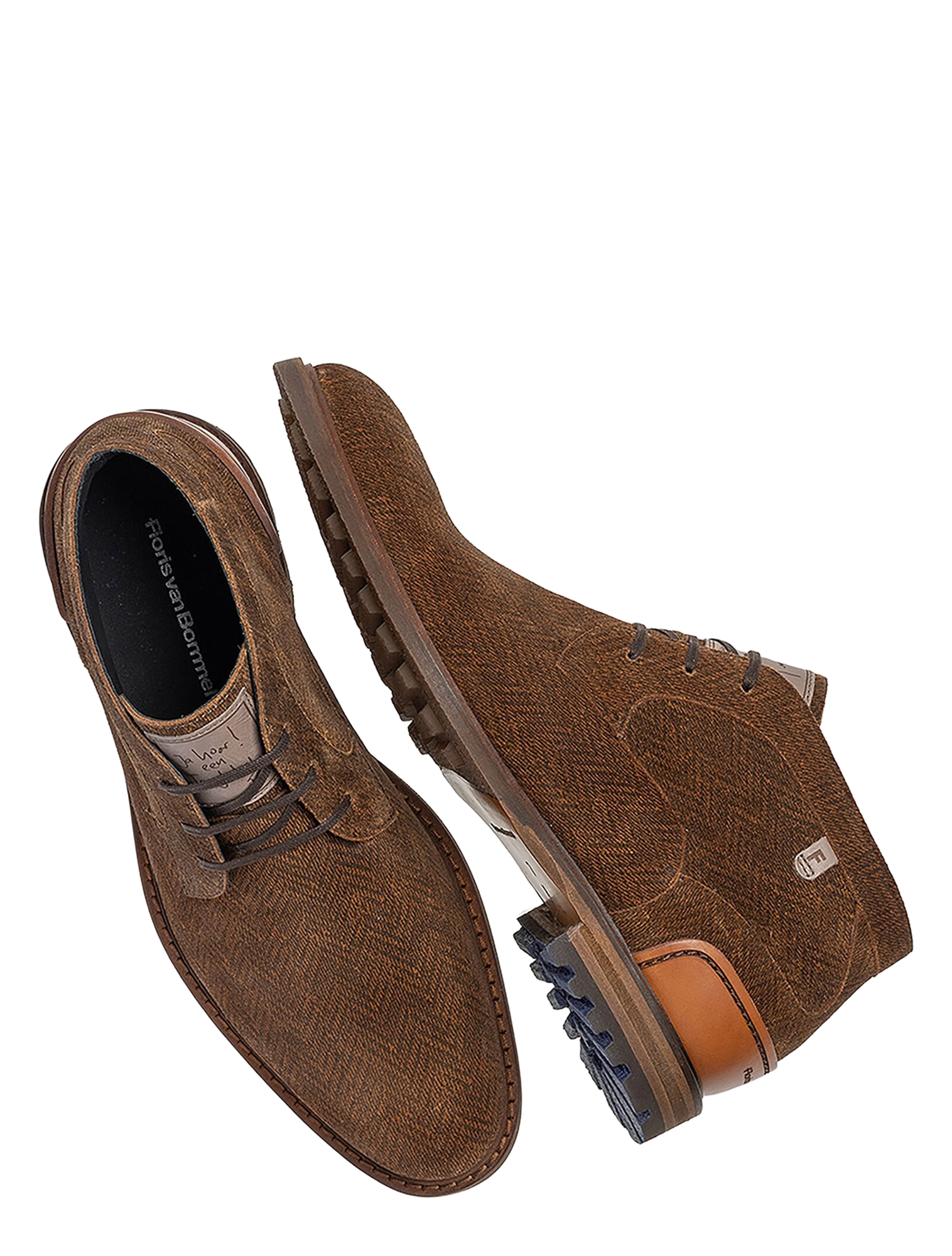 Floris van Bommel - Crepi SFM-50159 23-01 Cognac H-Wijdte - Heren - Boots - Veter Boots - 50139_02_3