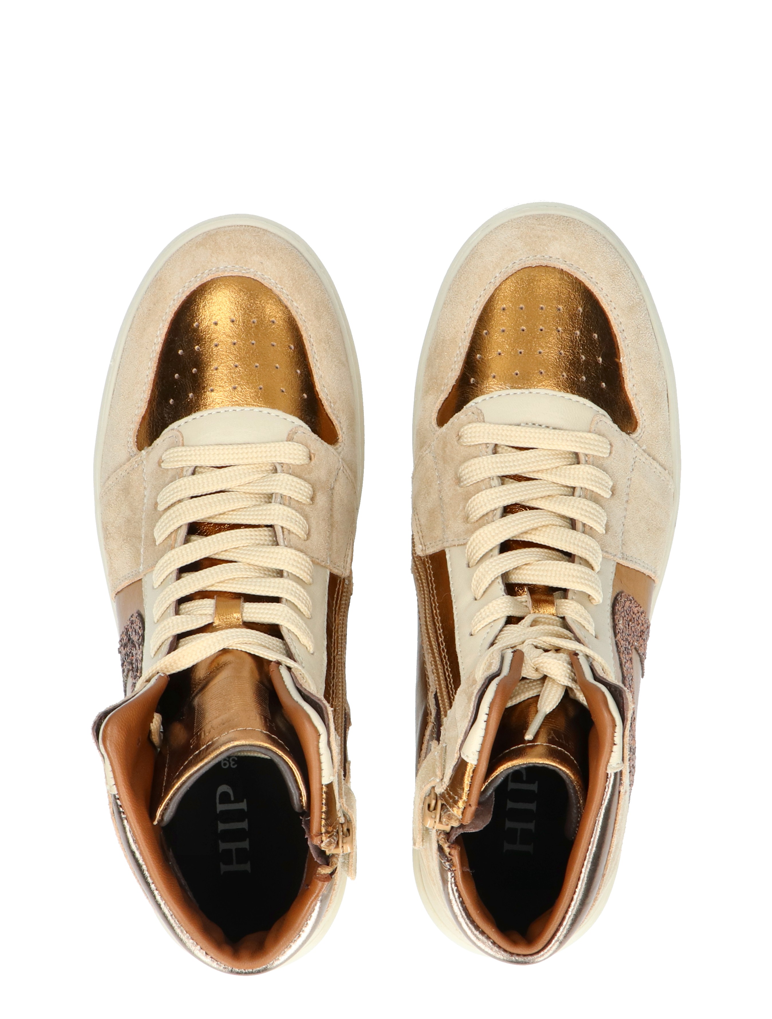 Hip - H1665 Natural Combi - Meisjes - Sneakers - Hoge Sneakers - 42436_57_6