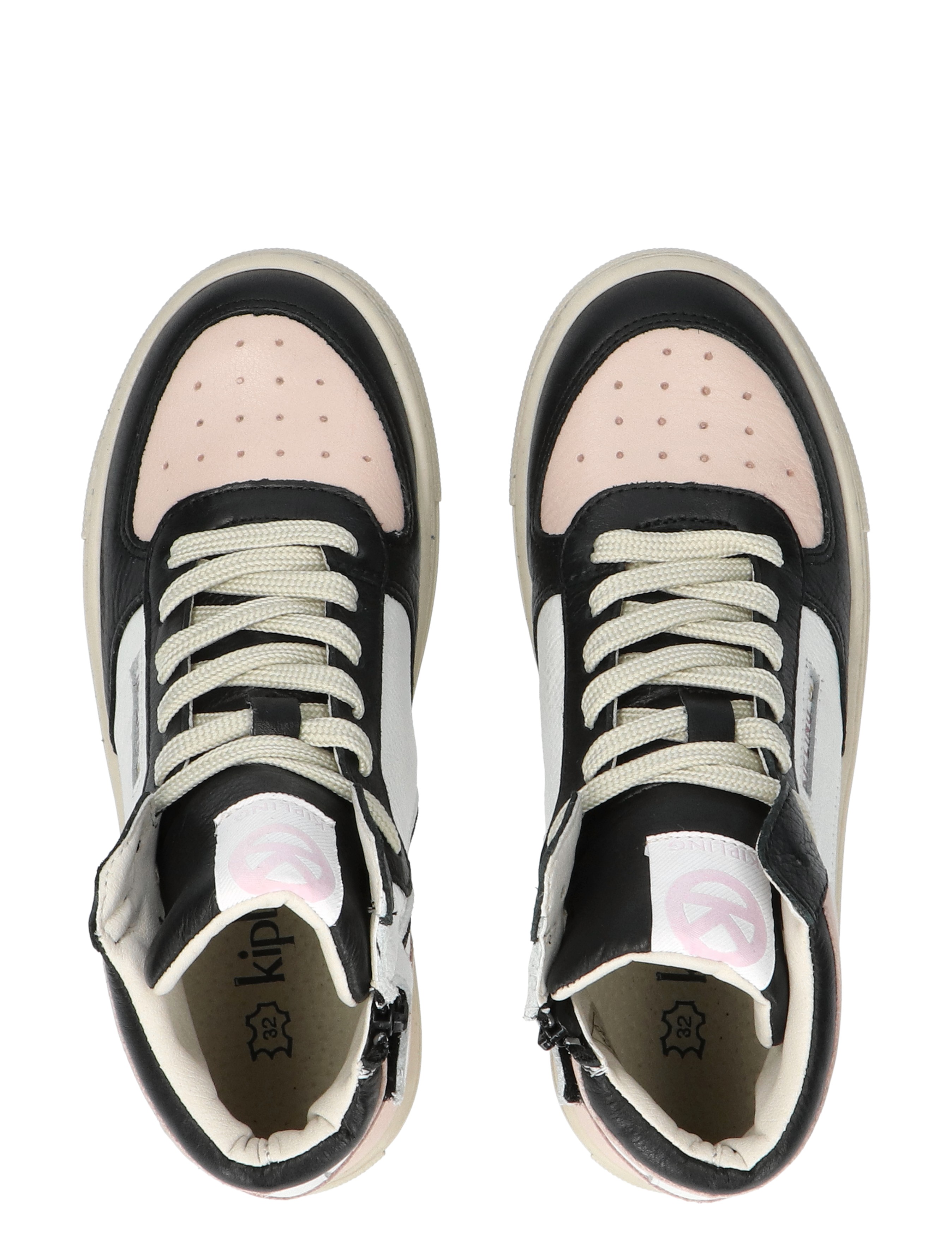 Kipling - Erica Basket Black White - Meisjes - Jongens - Sneakers - Sneakers - Hoge Sneakers - Hoge Sneakers - 45719_14_7