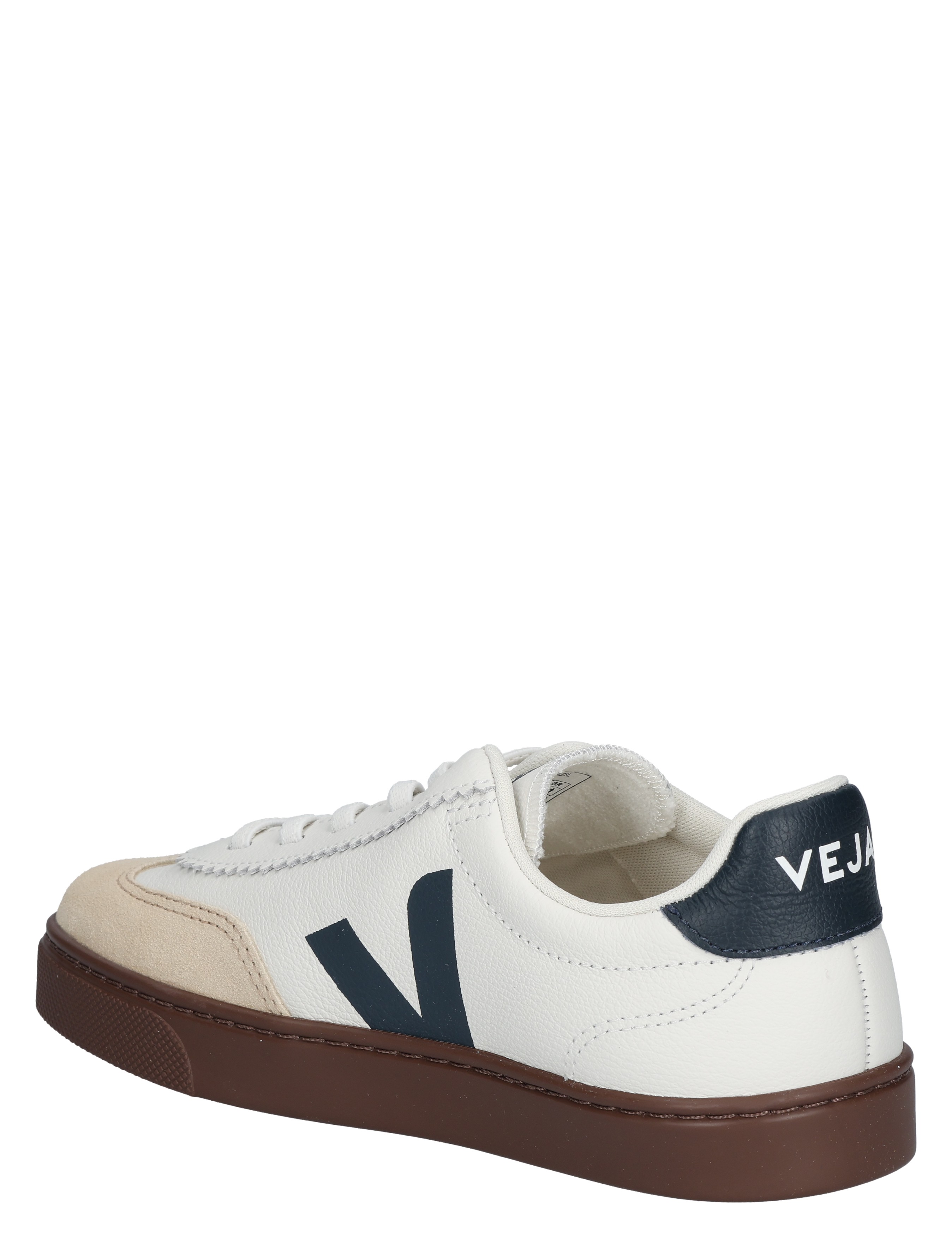 Veja - Small Volley Kids Leather SI2021013C White Nautico Bark - Meisjes - Lage Sneakers - Sneakers - 48211_83_4