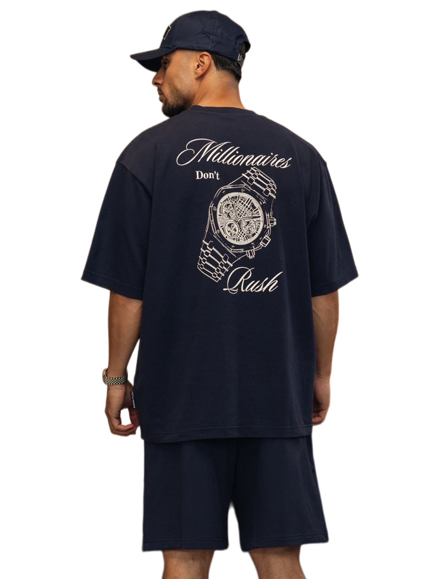 Baron Filou - Oversized BP No Rush No Rush Navy Blue - Heren - T-Shirts & Polos - 50620_33_2